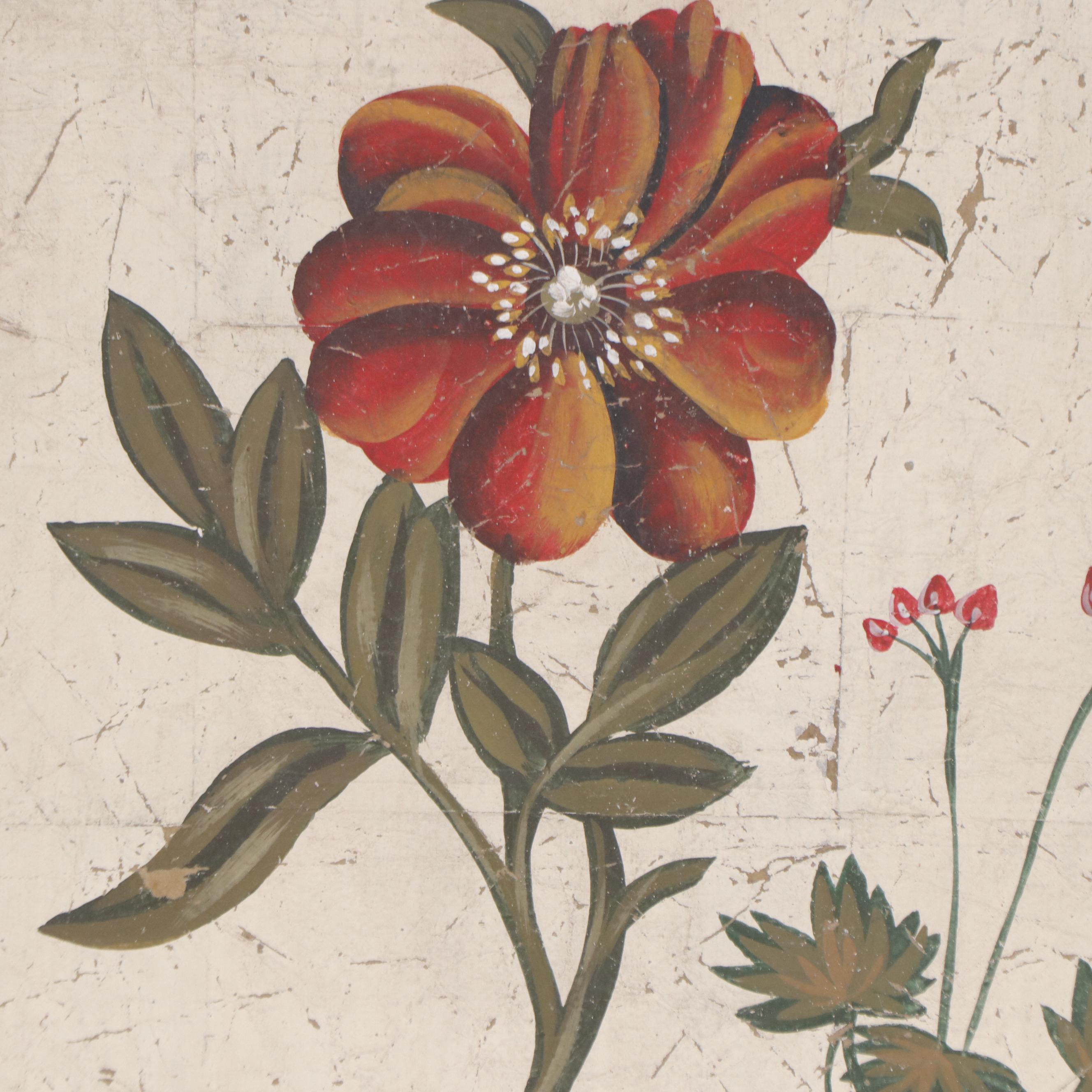 Botanical Oil Painting of Flowers