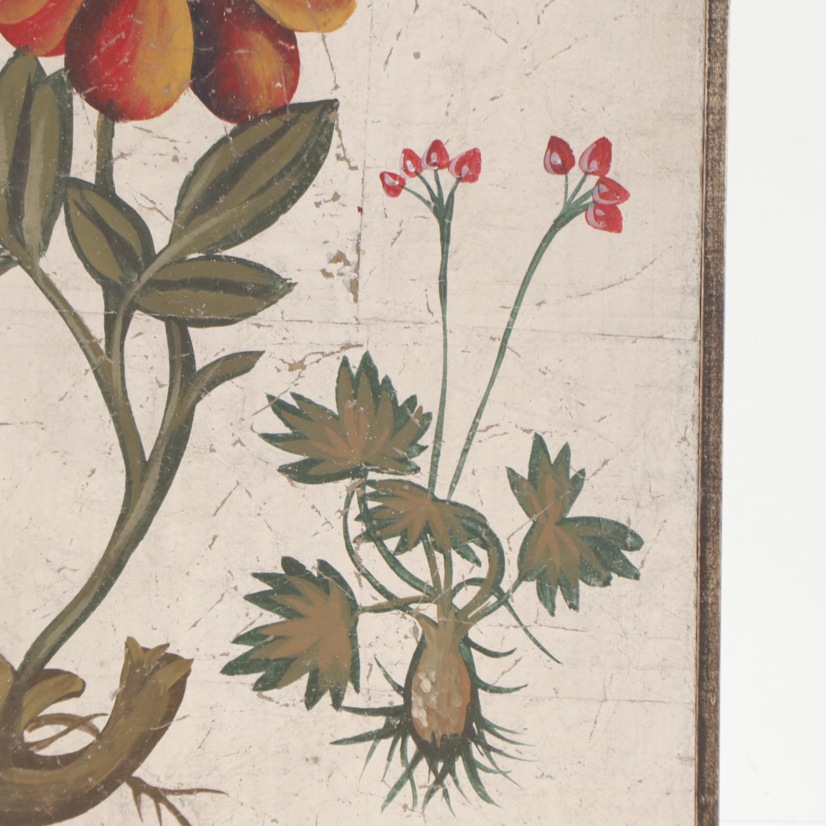 Botanical Oil Painting of Flowers