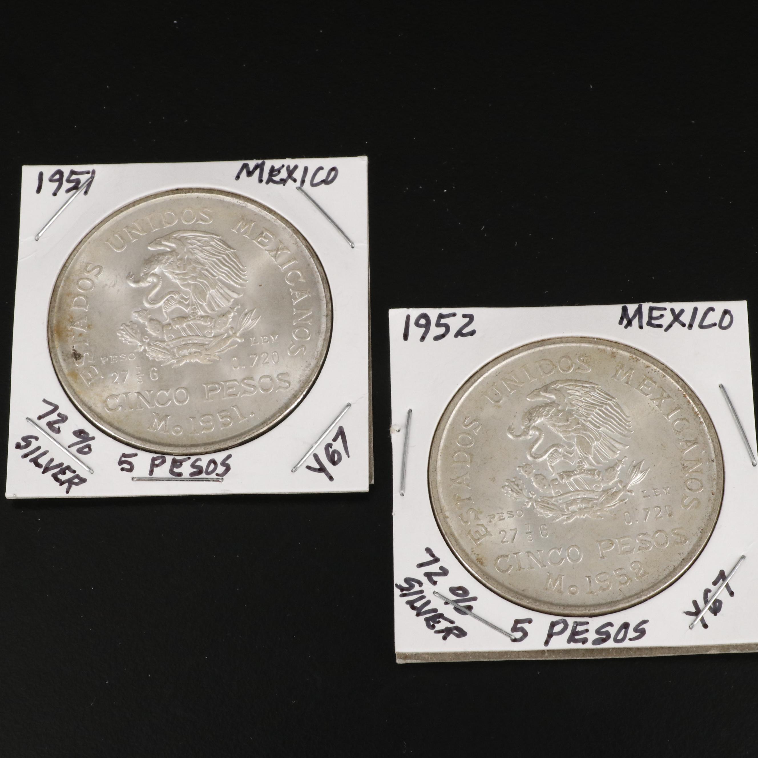 Collection of Ten Mexican Silver Coins