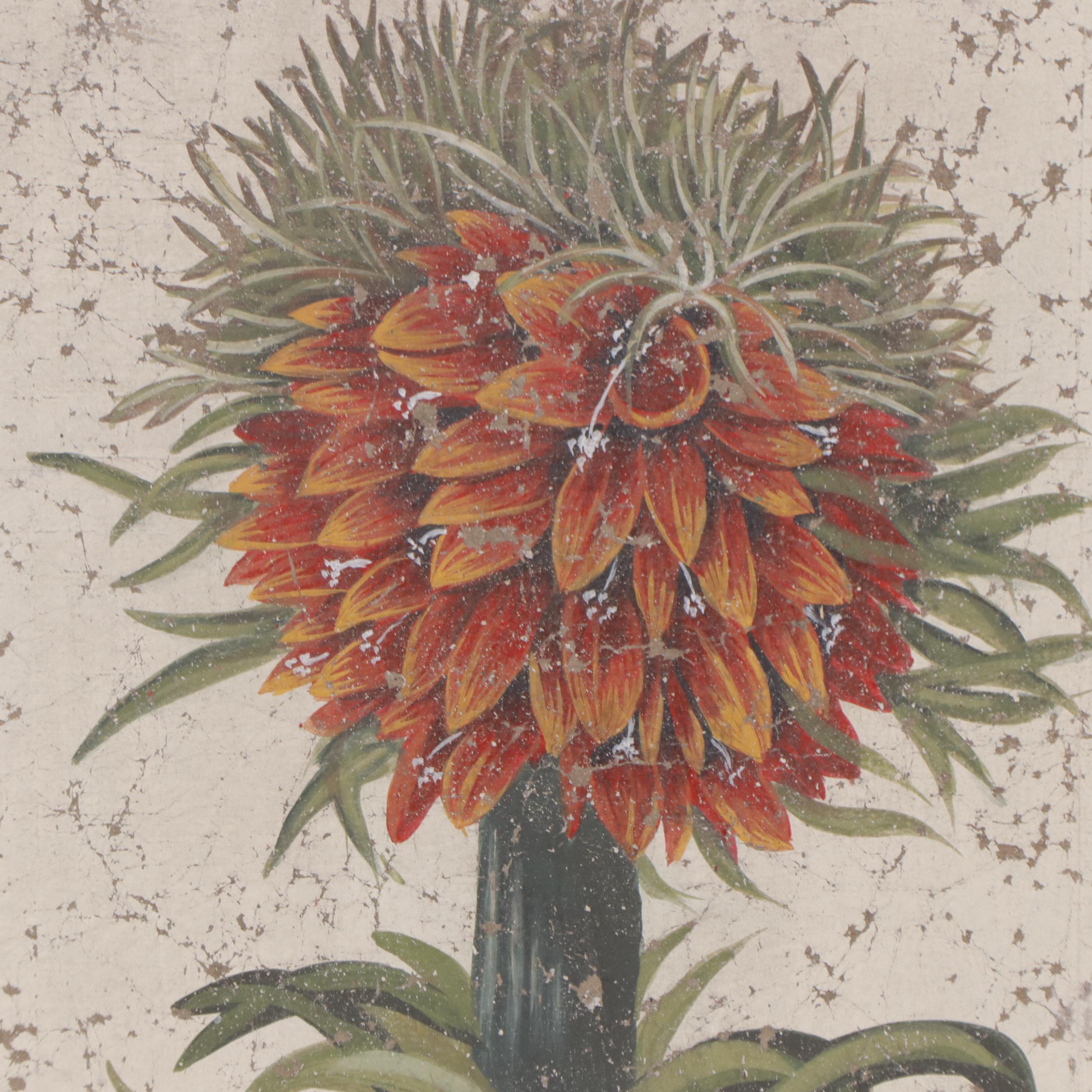 Botanical Oil Painting of Flowers