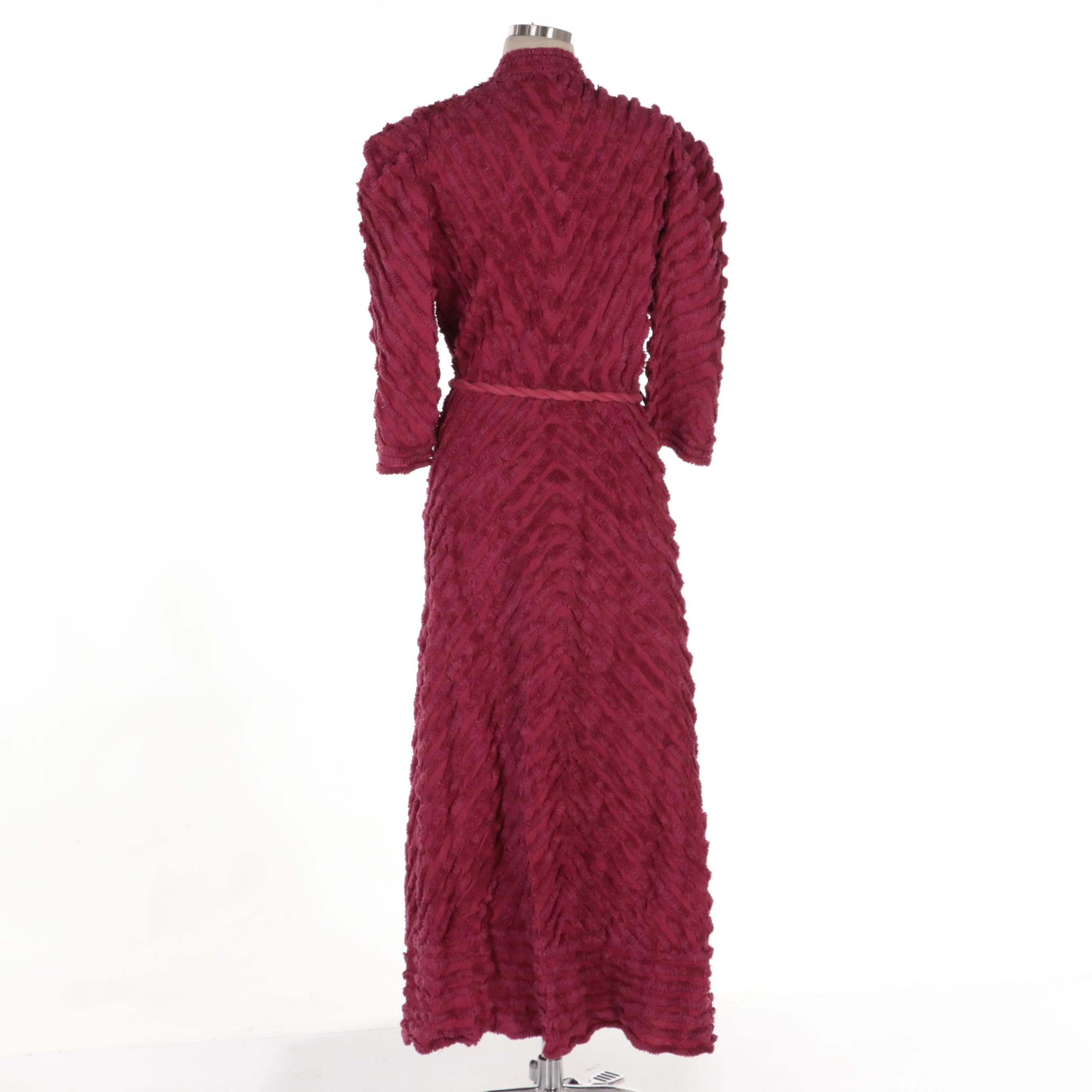 Cotton Chenille Wrap Robe, Mid-20th Century