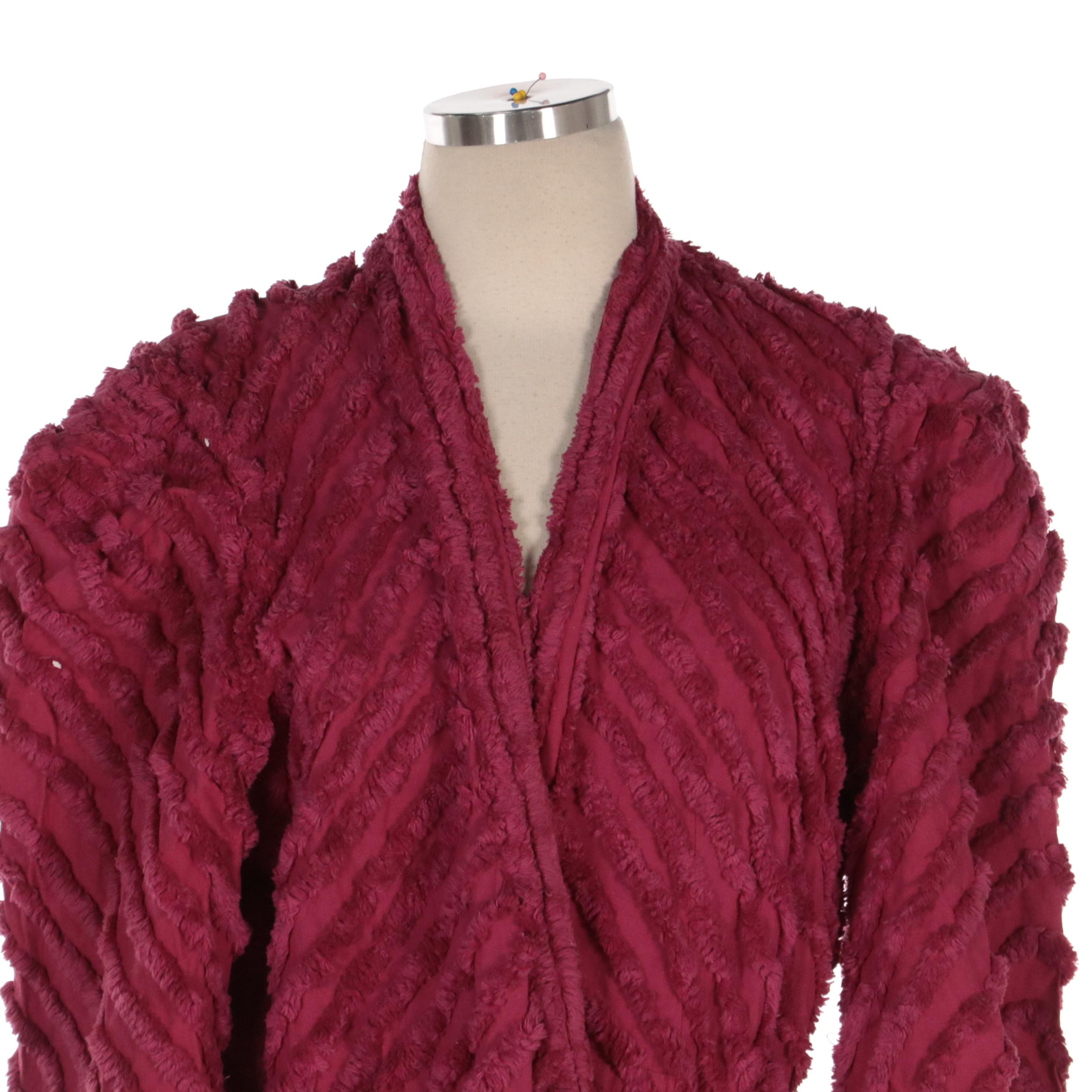 Cotton Chenille Wrap Robe, Mid-20th Century