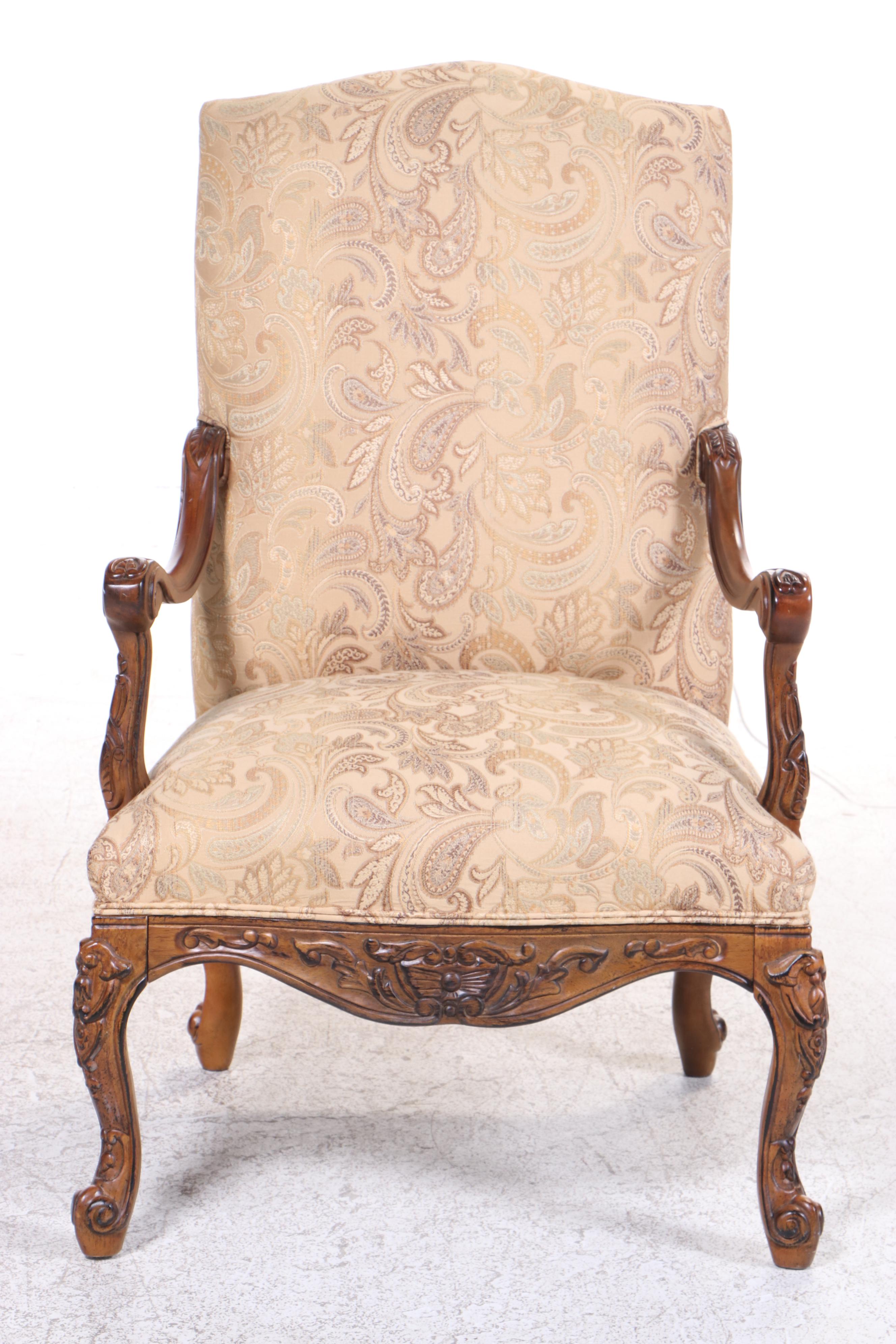 Best Chairs, Inc. Louis XV Style Upholstered Hardwood Armchair EBTH