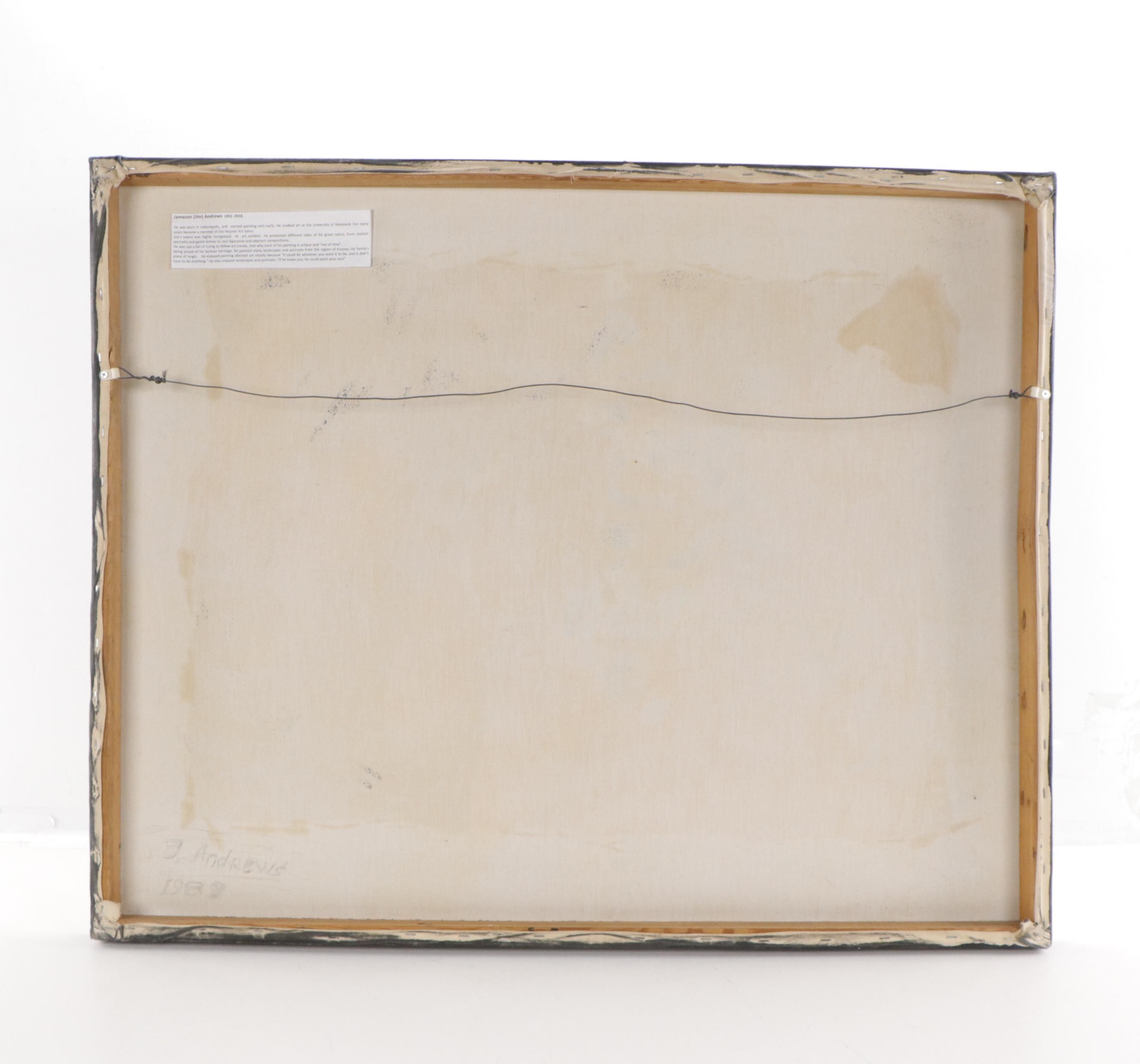 Jim Andrews Abstract Oil Painting, 1988