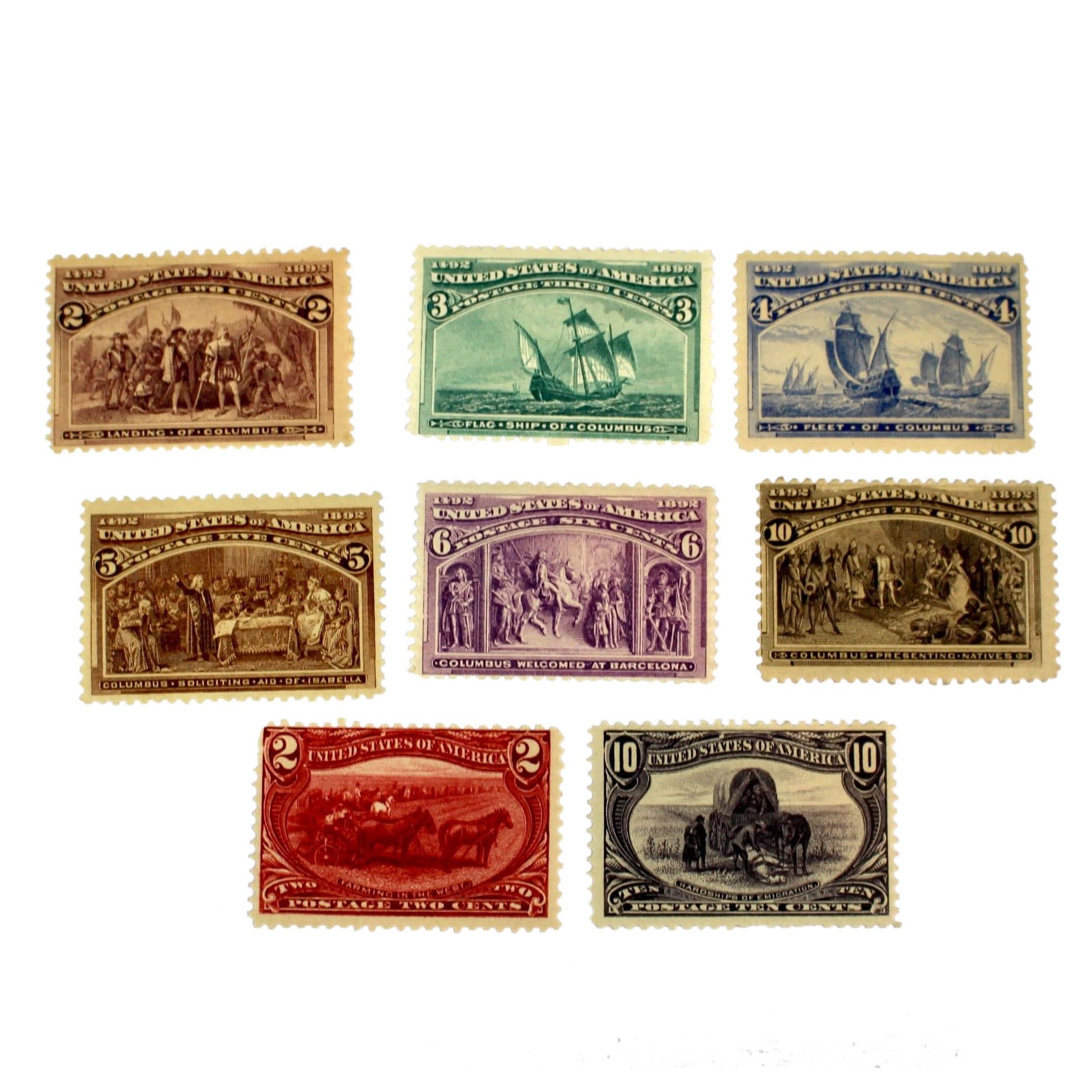 Columbian Exposition and Trans Mississippi U.S. Postage Stamps, 1890s