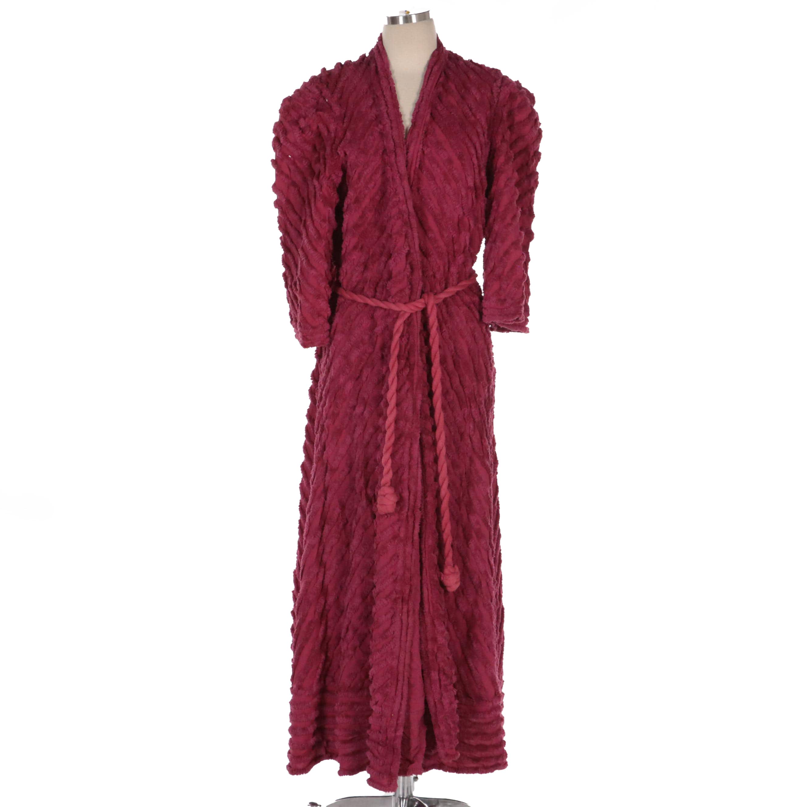 Cotton Chenille Wrap Robe, Mid-20th Century