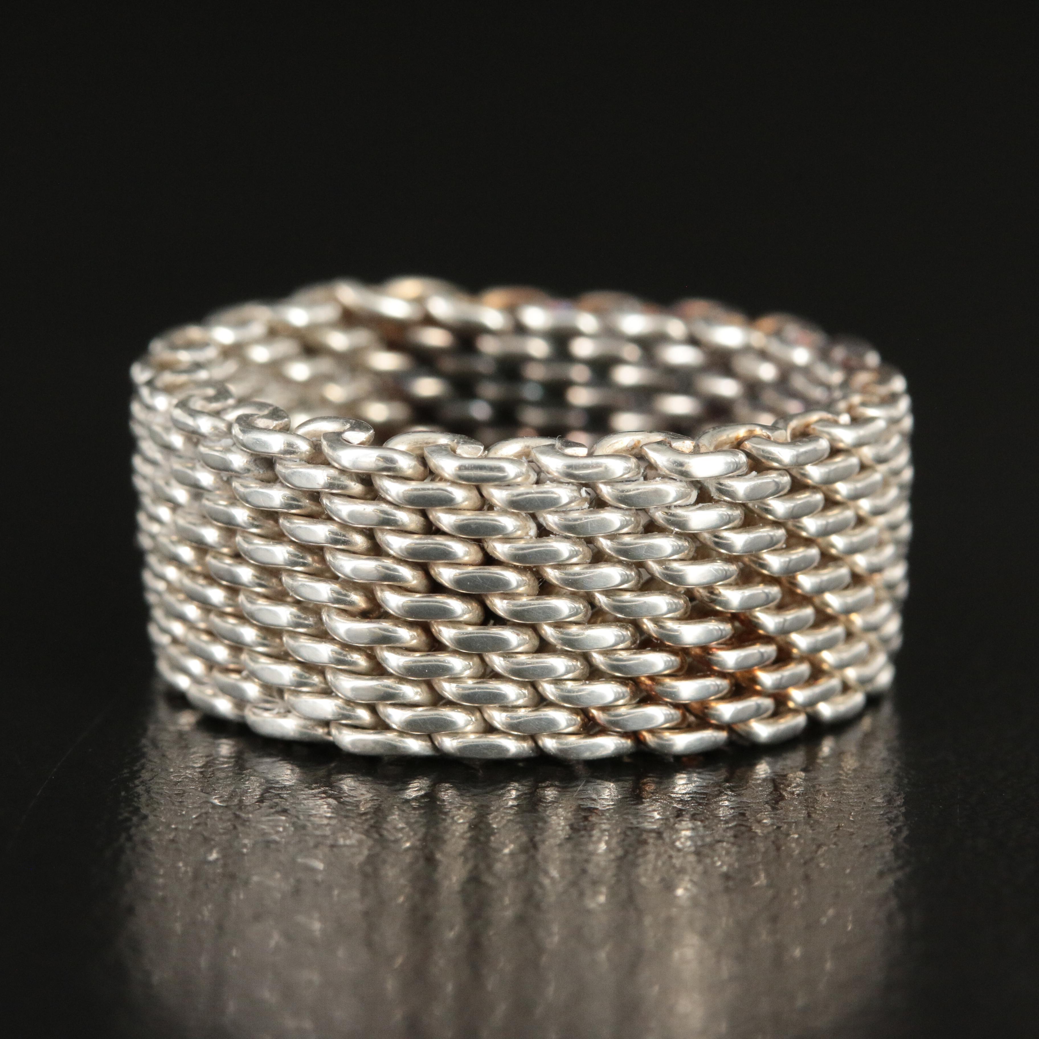 Tiffany & Co. "Somerset" Sterling Mesh Ring