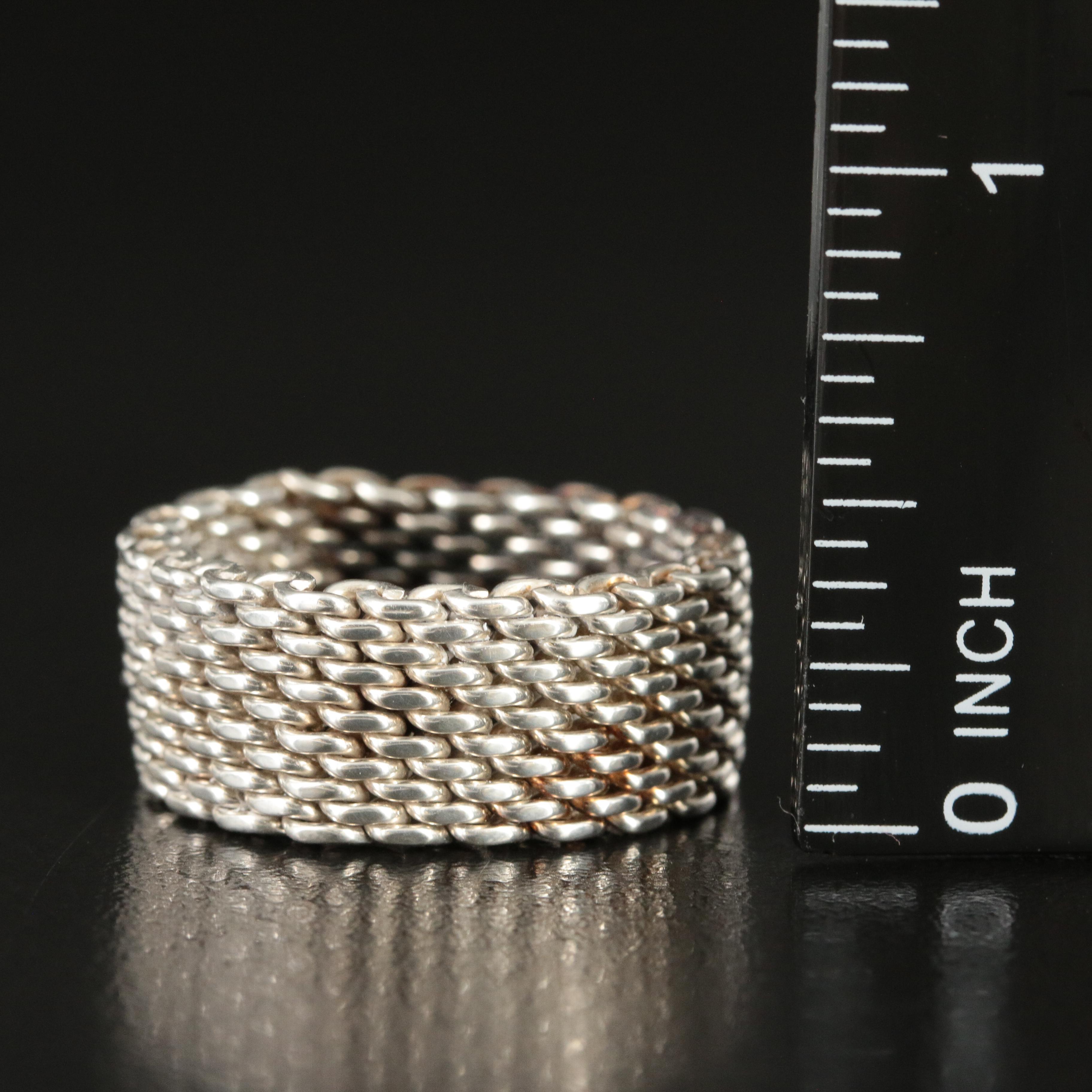 Tiffany & Co. "Somerset" Sterling Mesh Ring