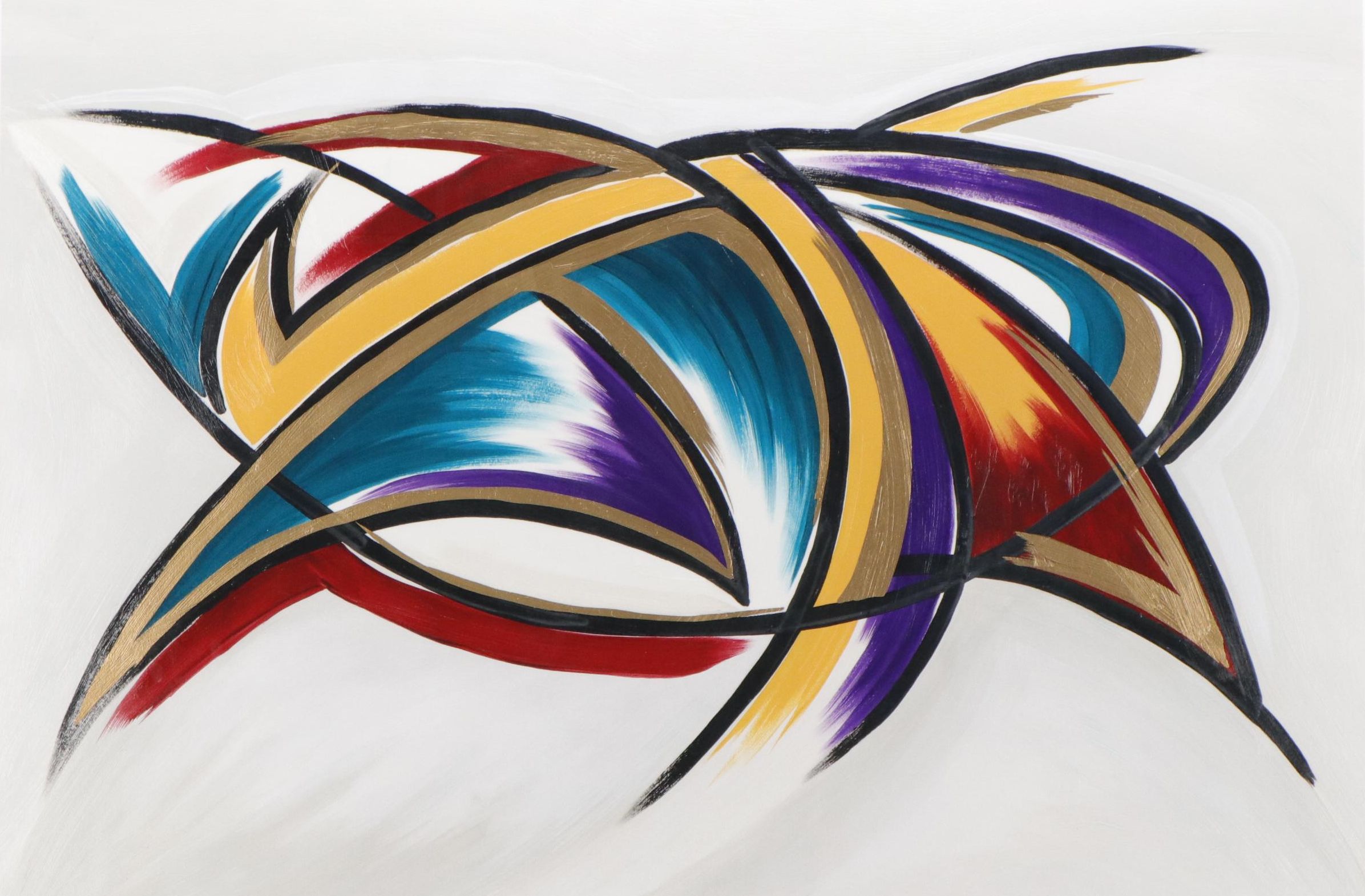 Abstract Expresionistic Style Monoprint "Evolution," 1998