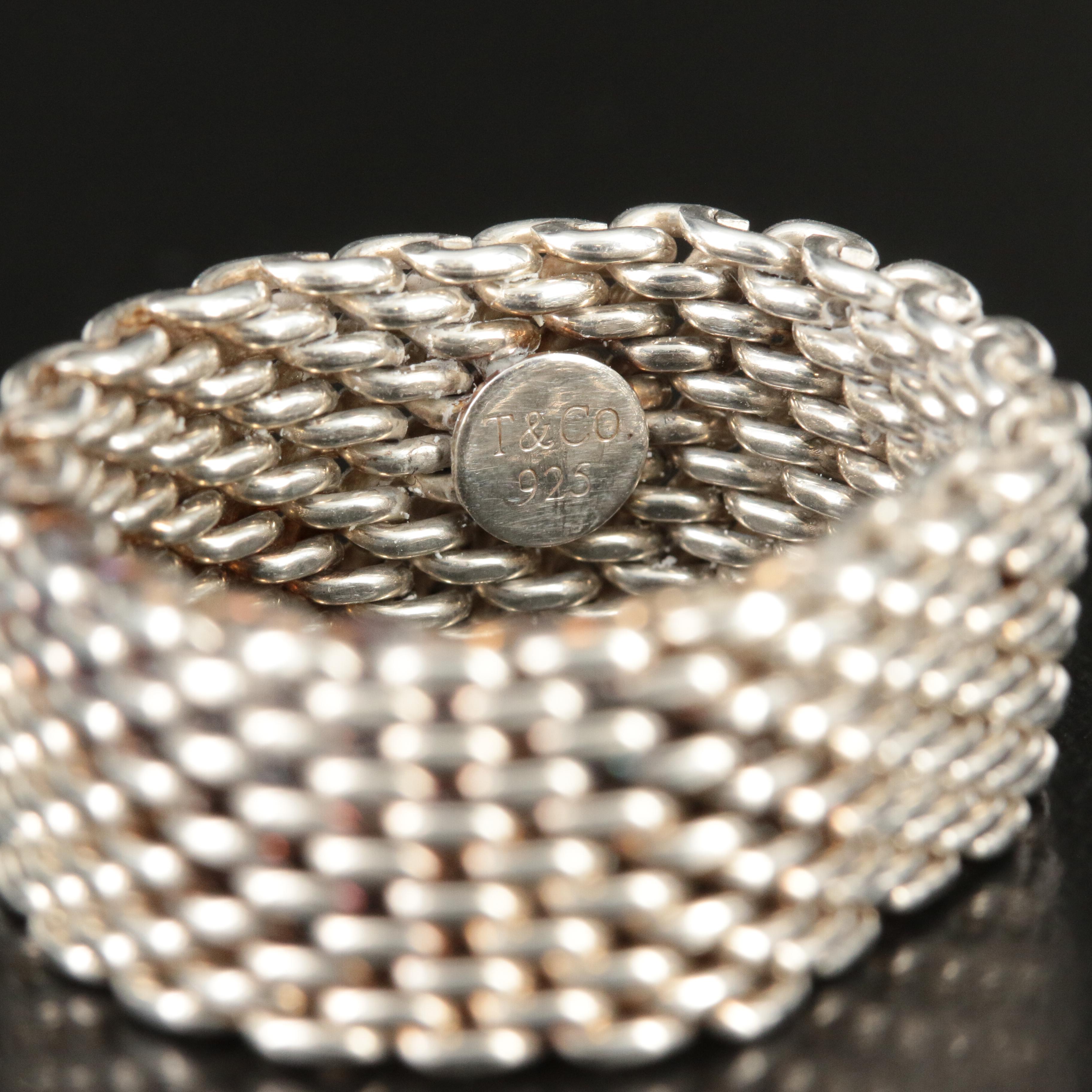 Tiffany & Co. "Somerset" Sterling Mesh Ring
