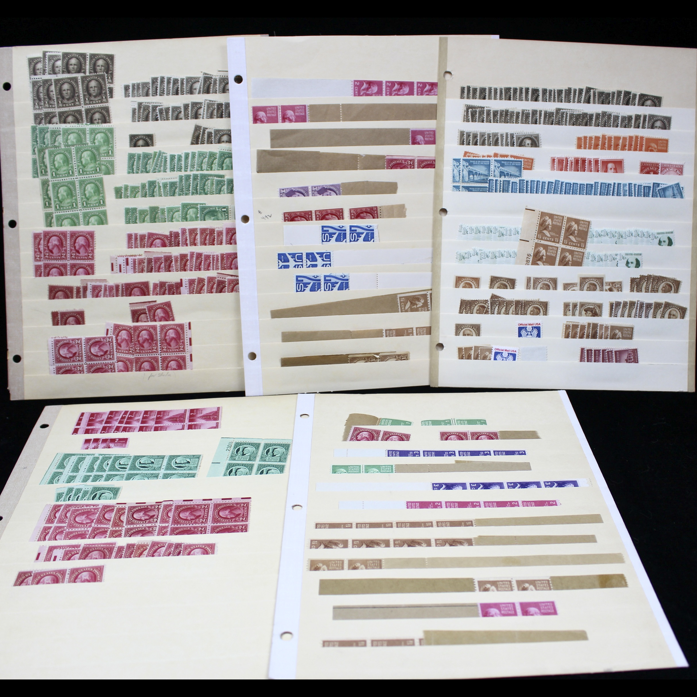 Dealer Inventory of Mint U.S. Postage Stamps, Early to Mid 20th Century