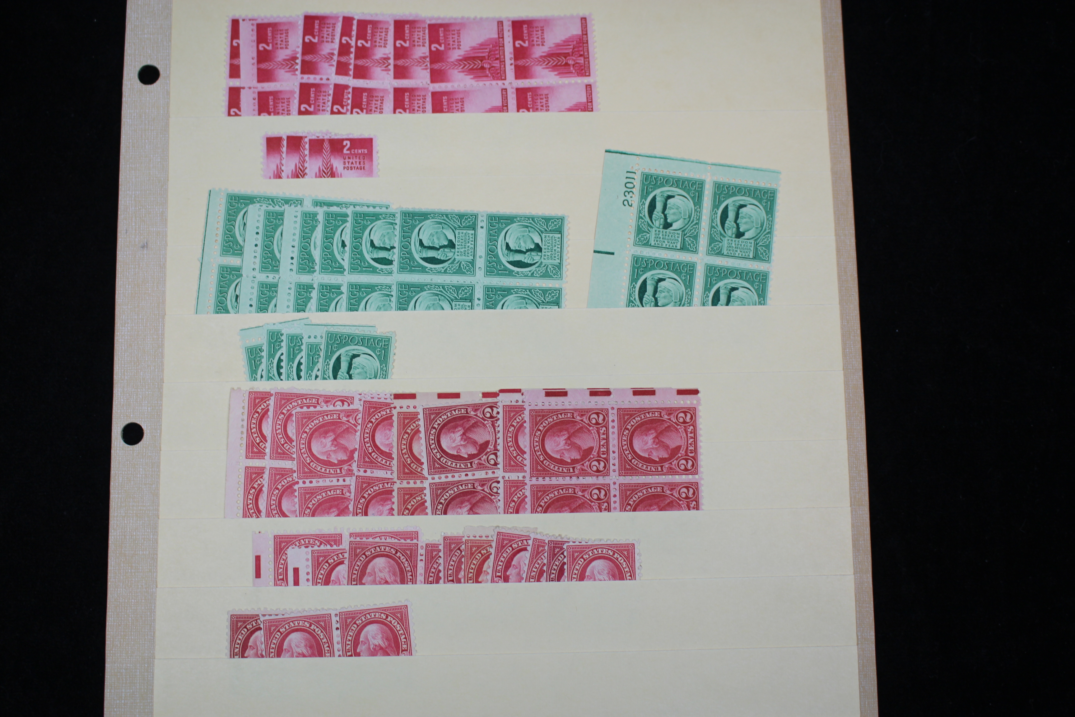 Dealer Inventory of Mint U.S. Postage Stamps, Early to Mid 20th Century