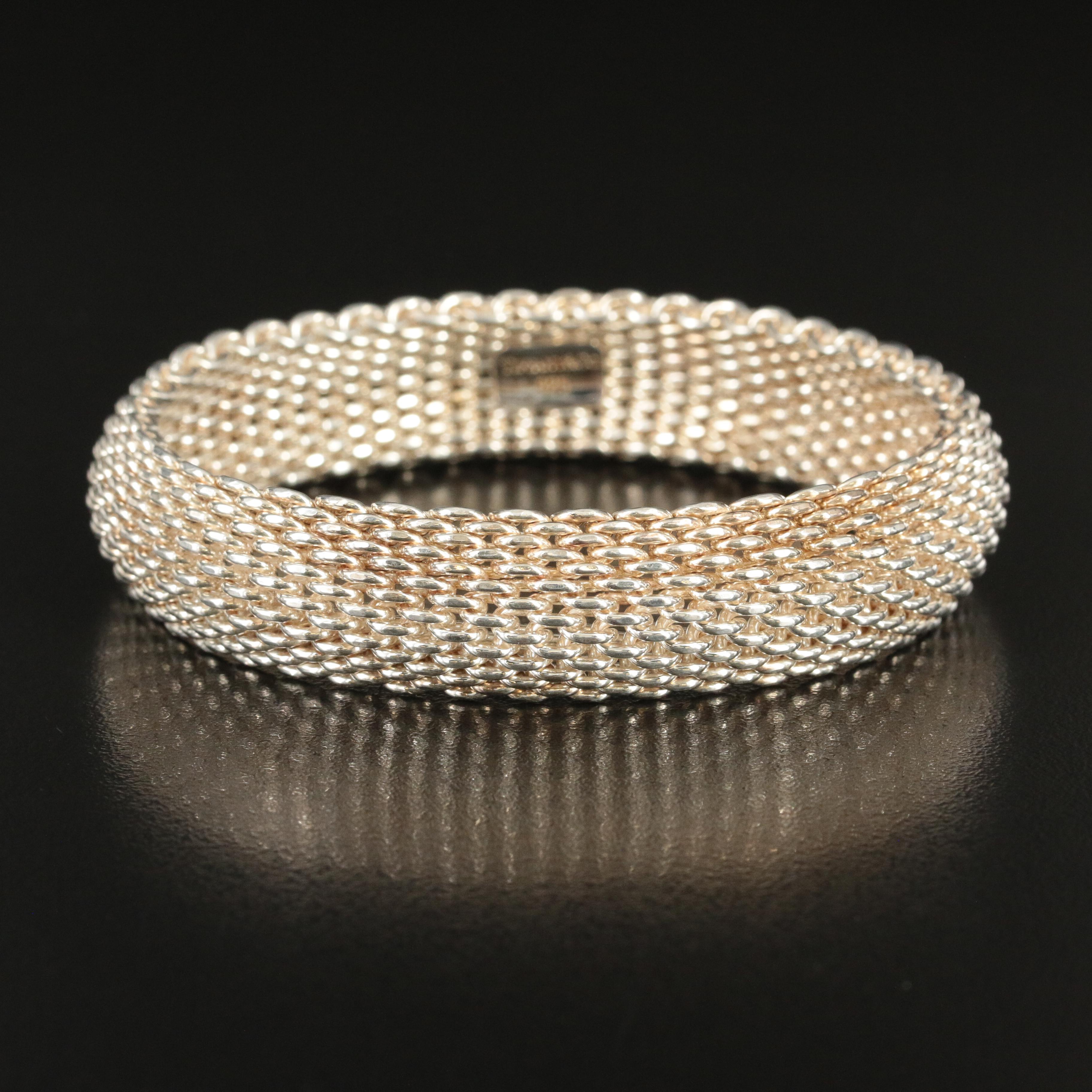 Tiffany & Co. "Somerset" Sterling Mesh Bracelet