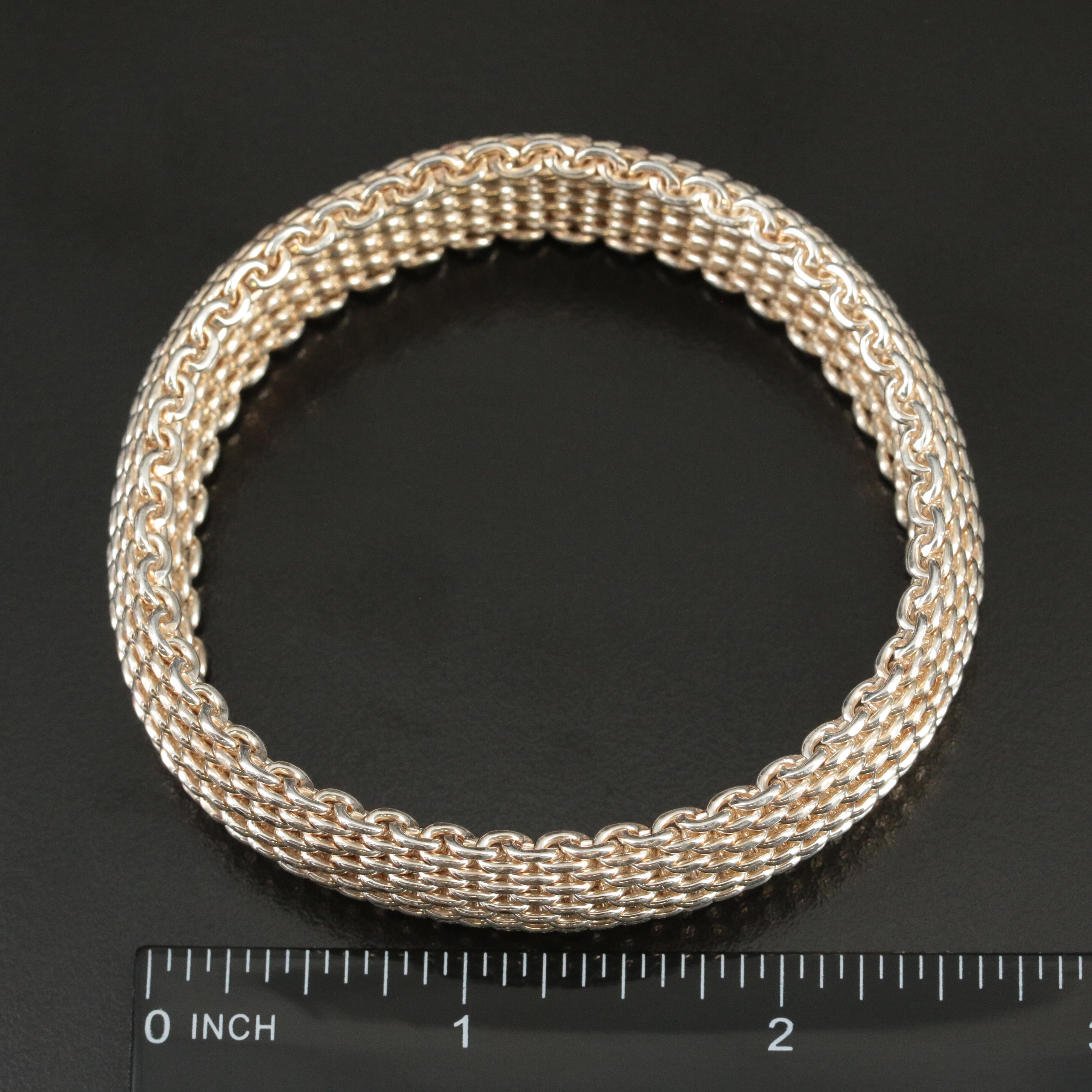 Tiffany & Co. "Somerset" Sterling Mesh Bracelet