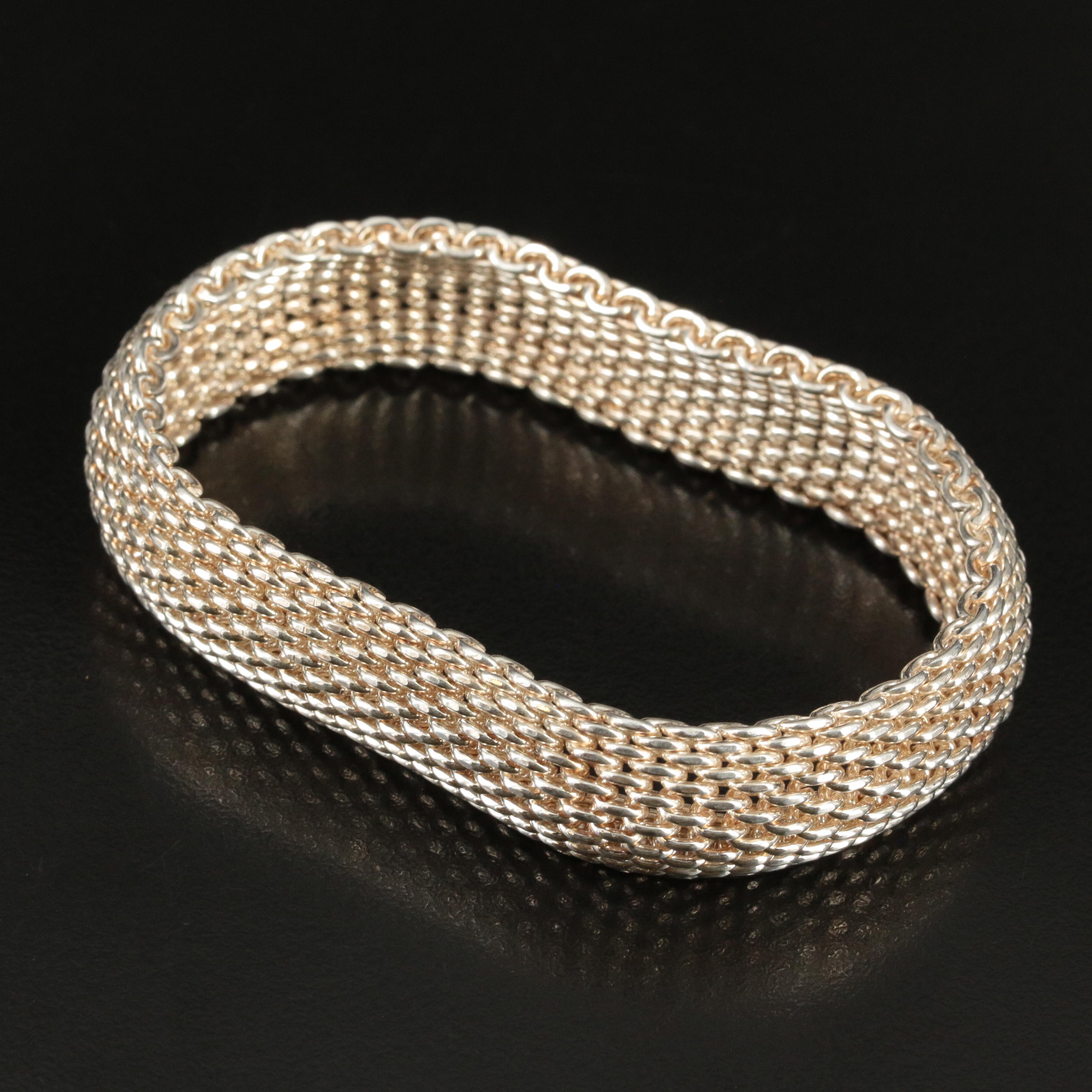 Tiffany & Co. "Somerset" Sterling Mesh Bracelet