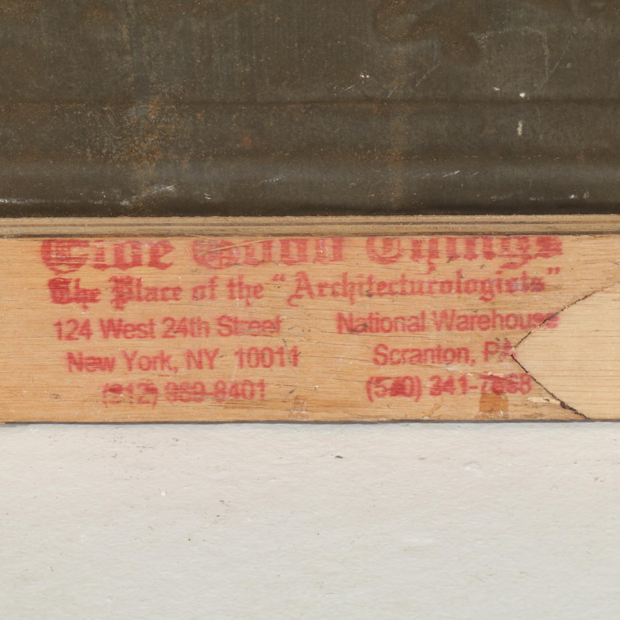 Three Framed and Painted Pressed Tin Ceiling Tiles, Early 20th Century