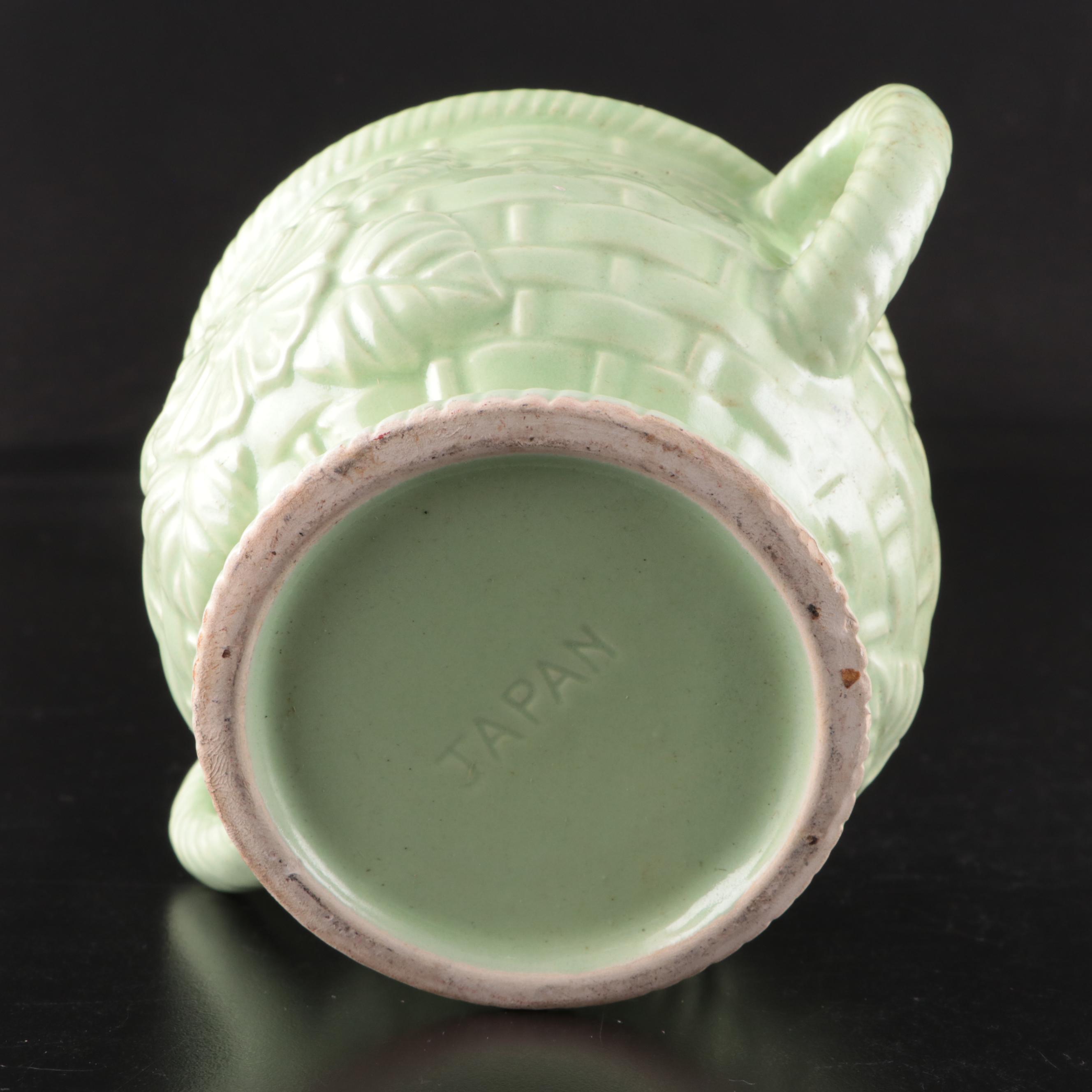 Jeannette Jadeite Glass Bud Vase with Other Decor