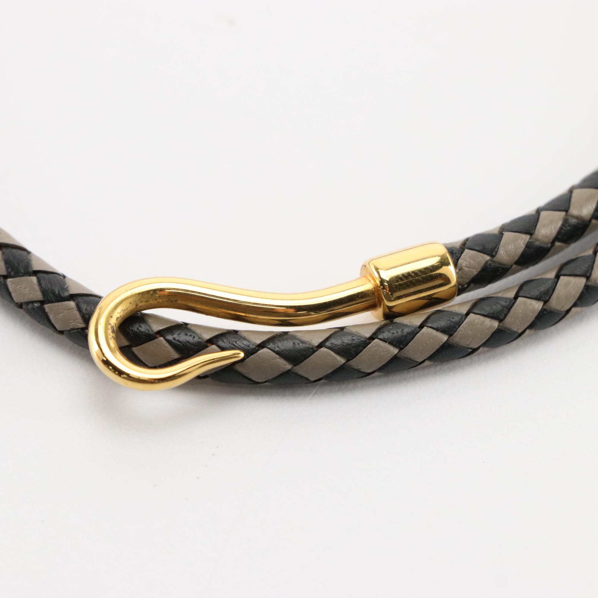 Hermès "Double Tour" Jumbo Hook Leather Bracelet in Box