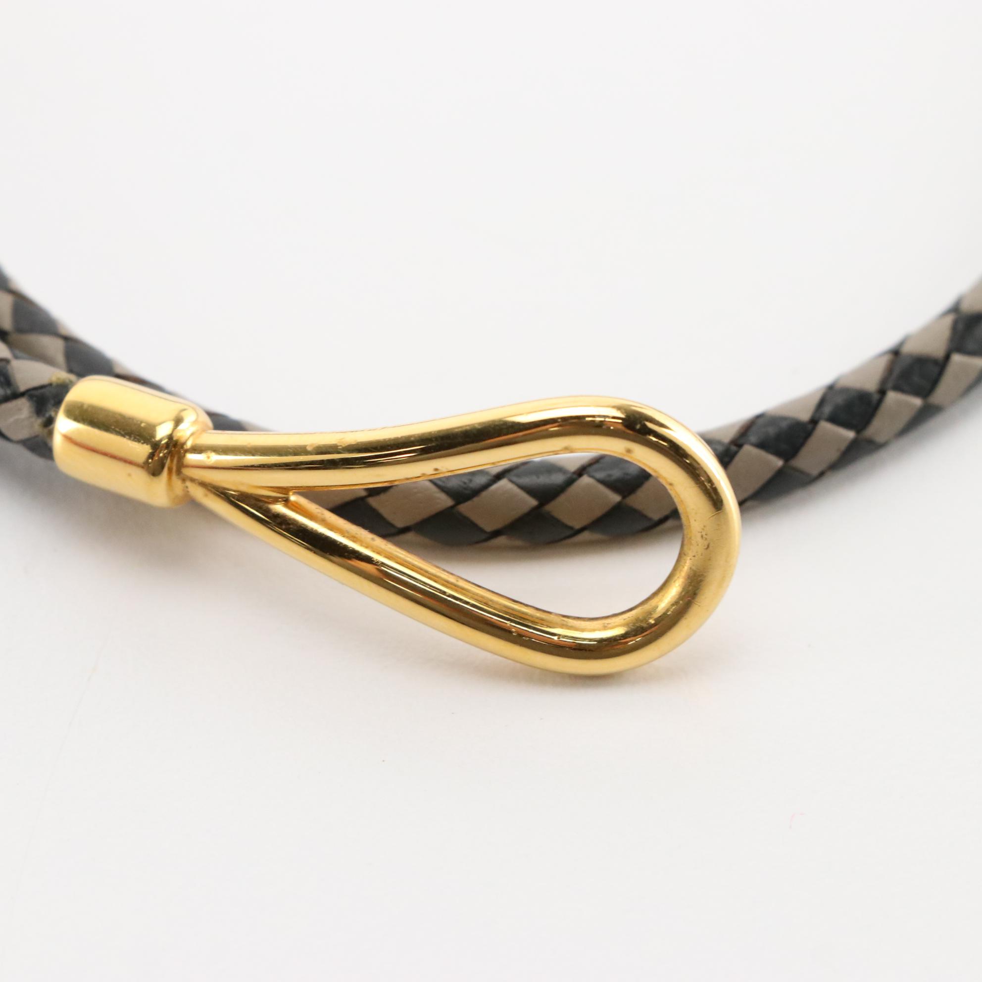 Hermès "Double Tour" Jumbo Hook Leather Bracelet in Box