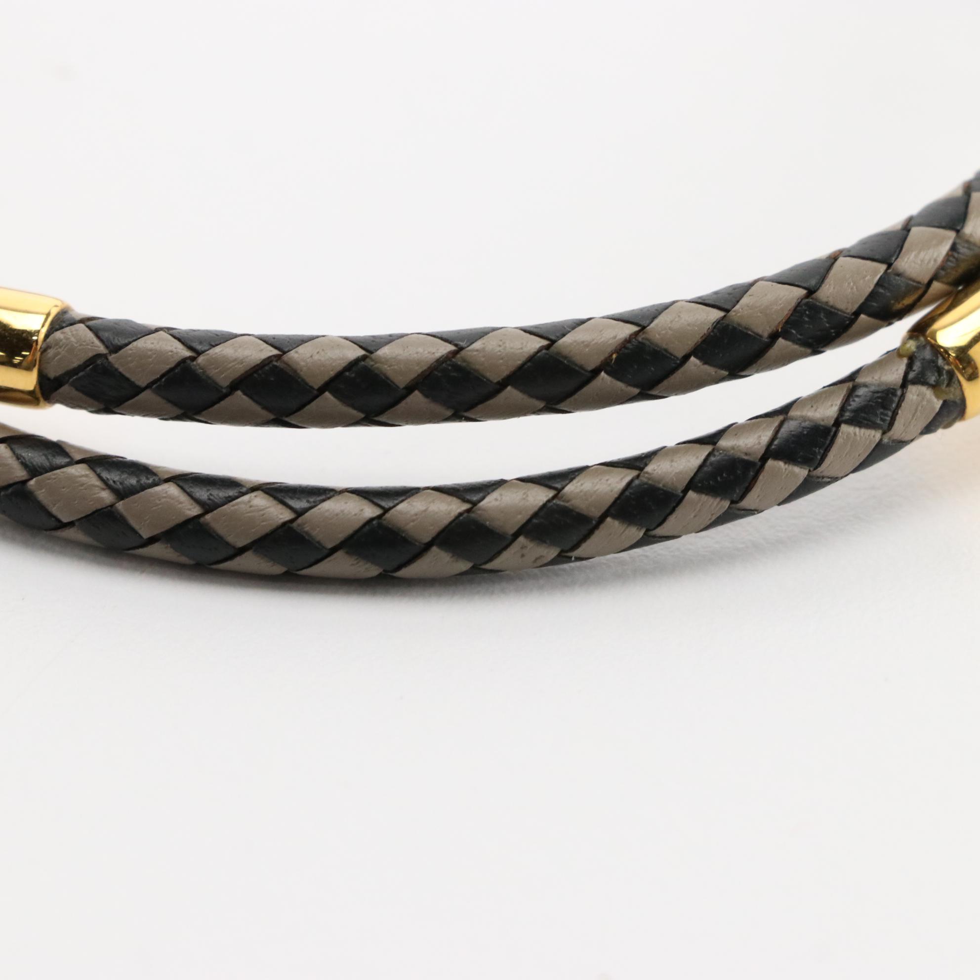 Hermès "Double Tour" Jumbo Hook Leather Bracelet in Box