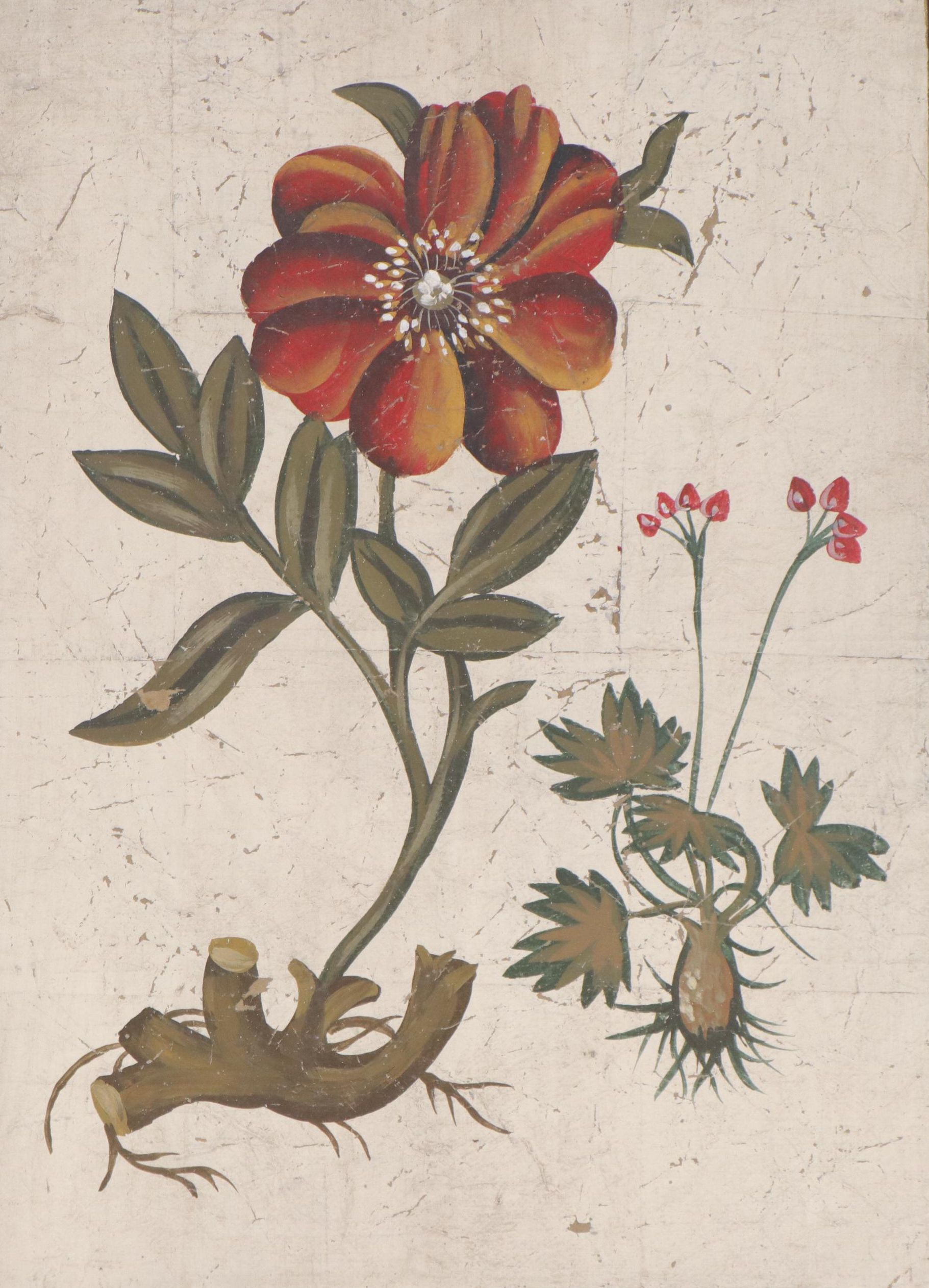 Botanical Oil Painting of Flowers