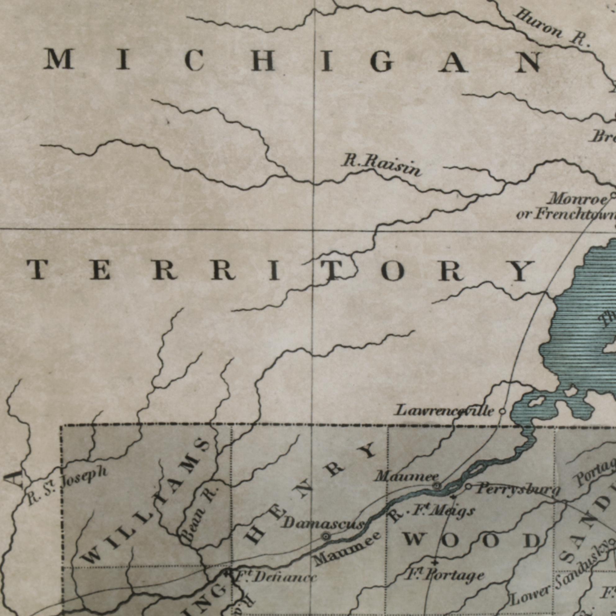 Digital Map Print Of State of Ohio and Italian Landmarks, 21st Century