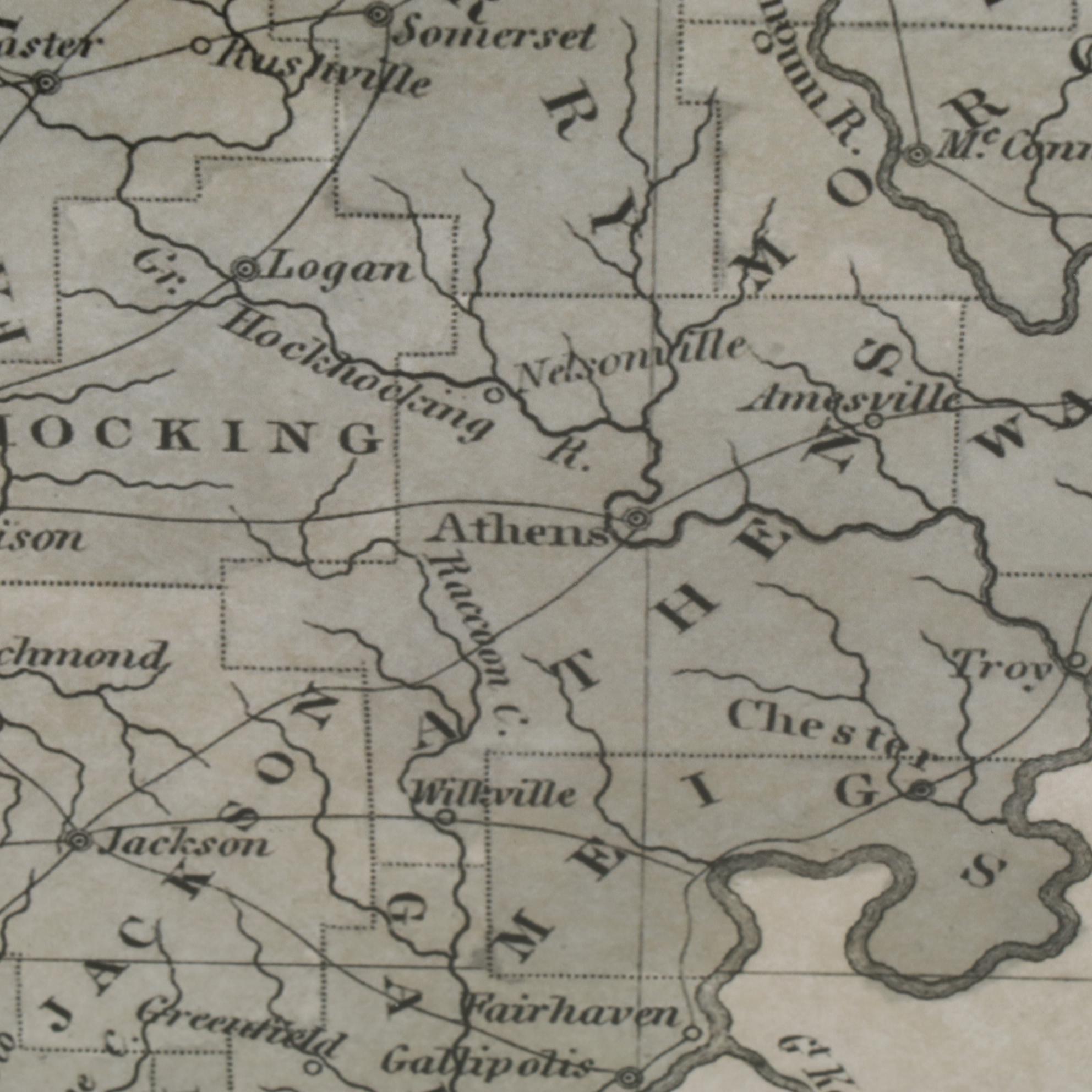 Digital Map Print Of State of Ohio and Italian Landmarks, 21st Century