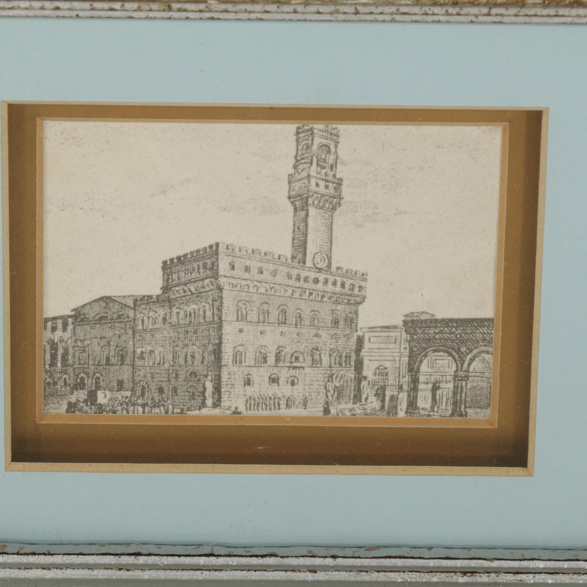 Digital Map Print Of State of Ohio and Italian Landmarks, 21st Century