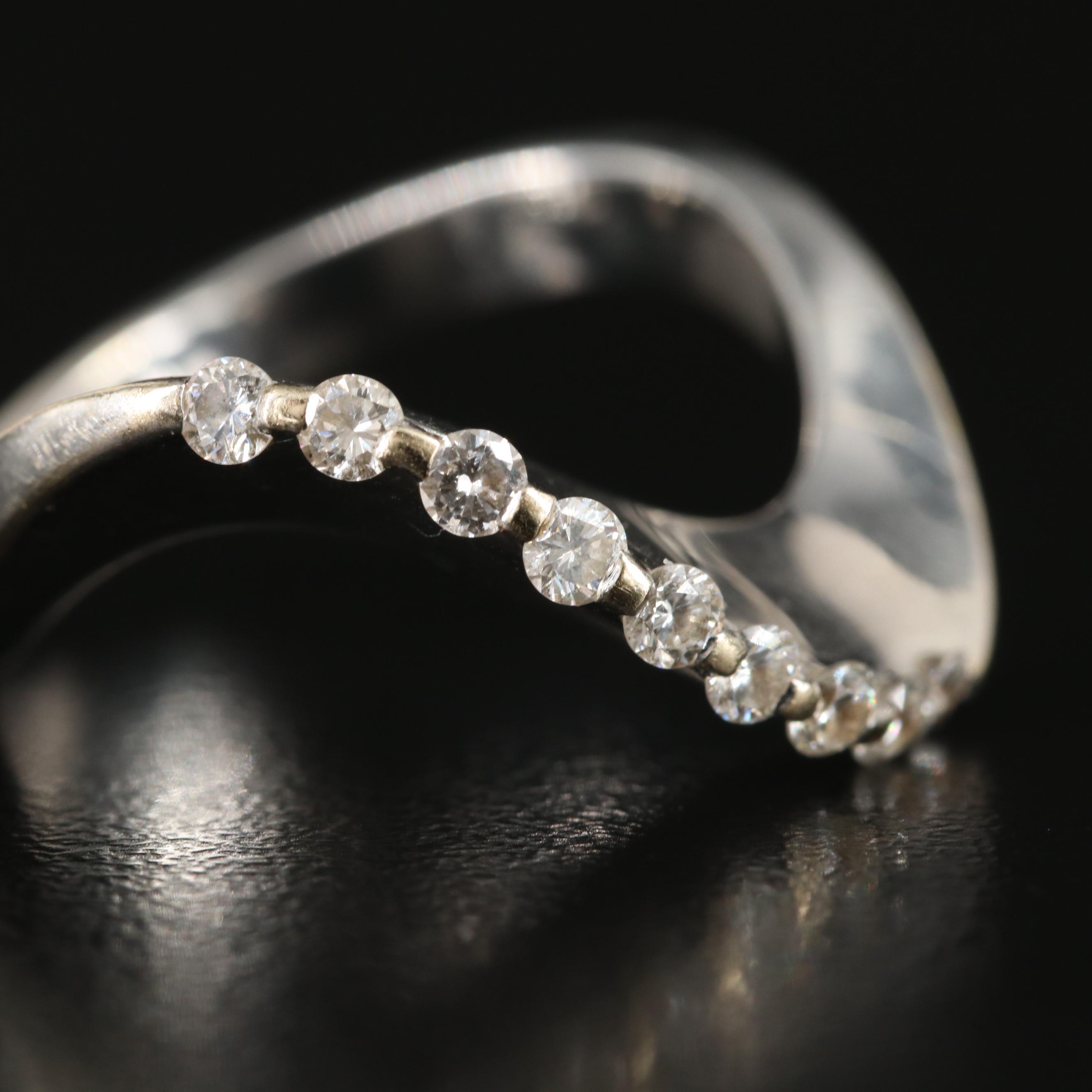 18K 0.32 CTW Diamond Wave Ring