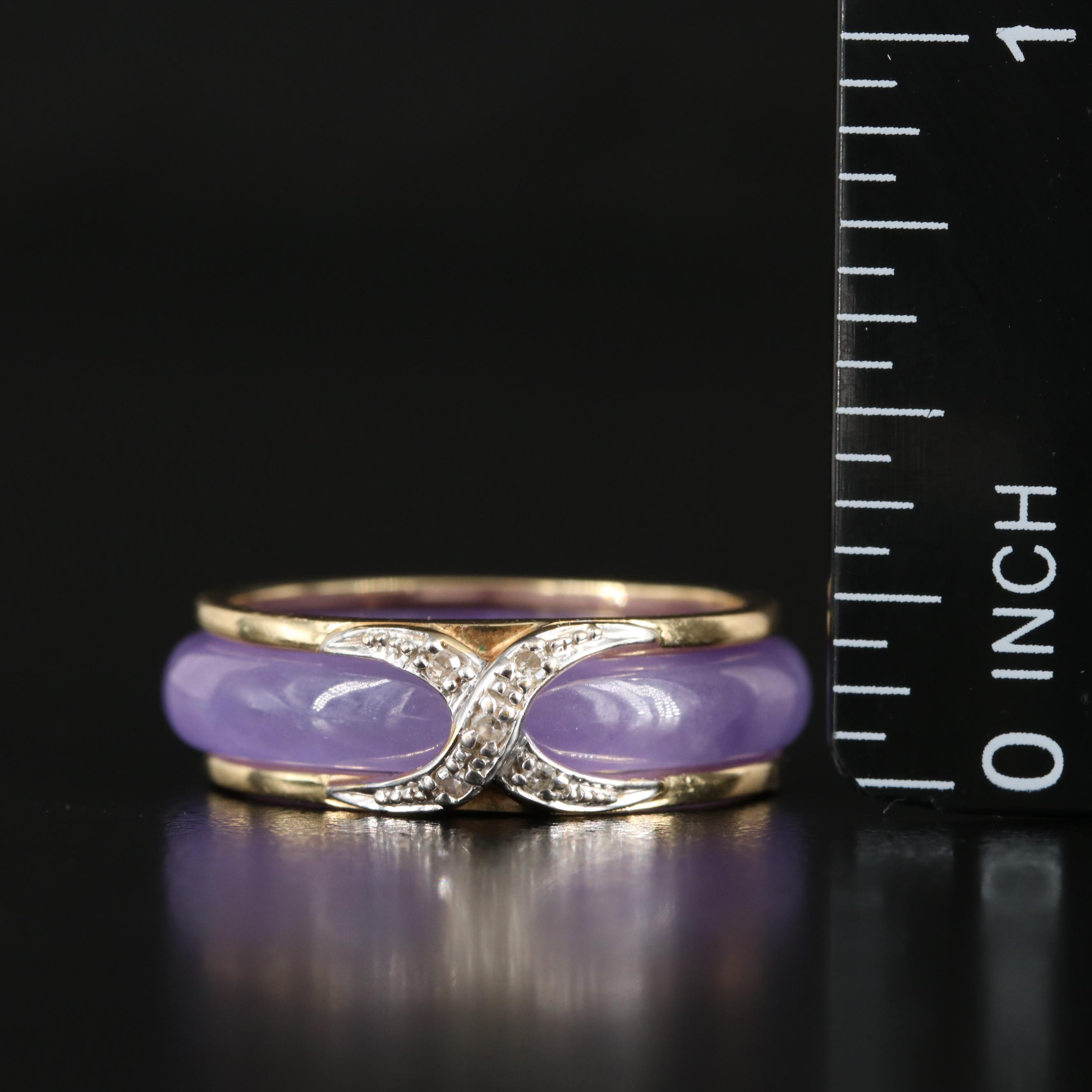 14K Diamond Ring Frame with Interchangeable Jadeite Band Inserts