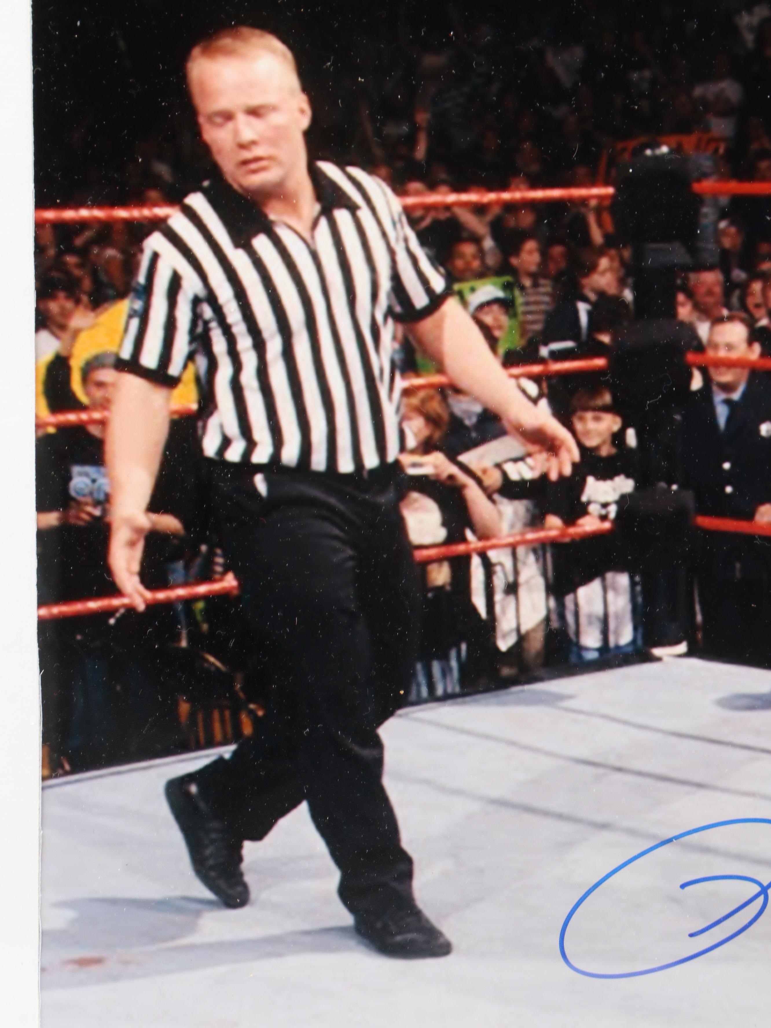 Pete Rose and Kane Signed Wrestling Print in Matted Frame