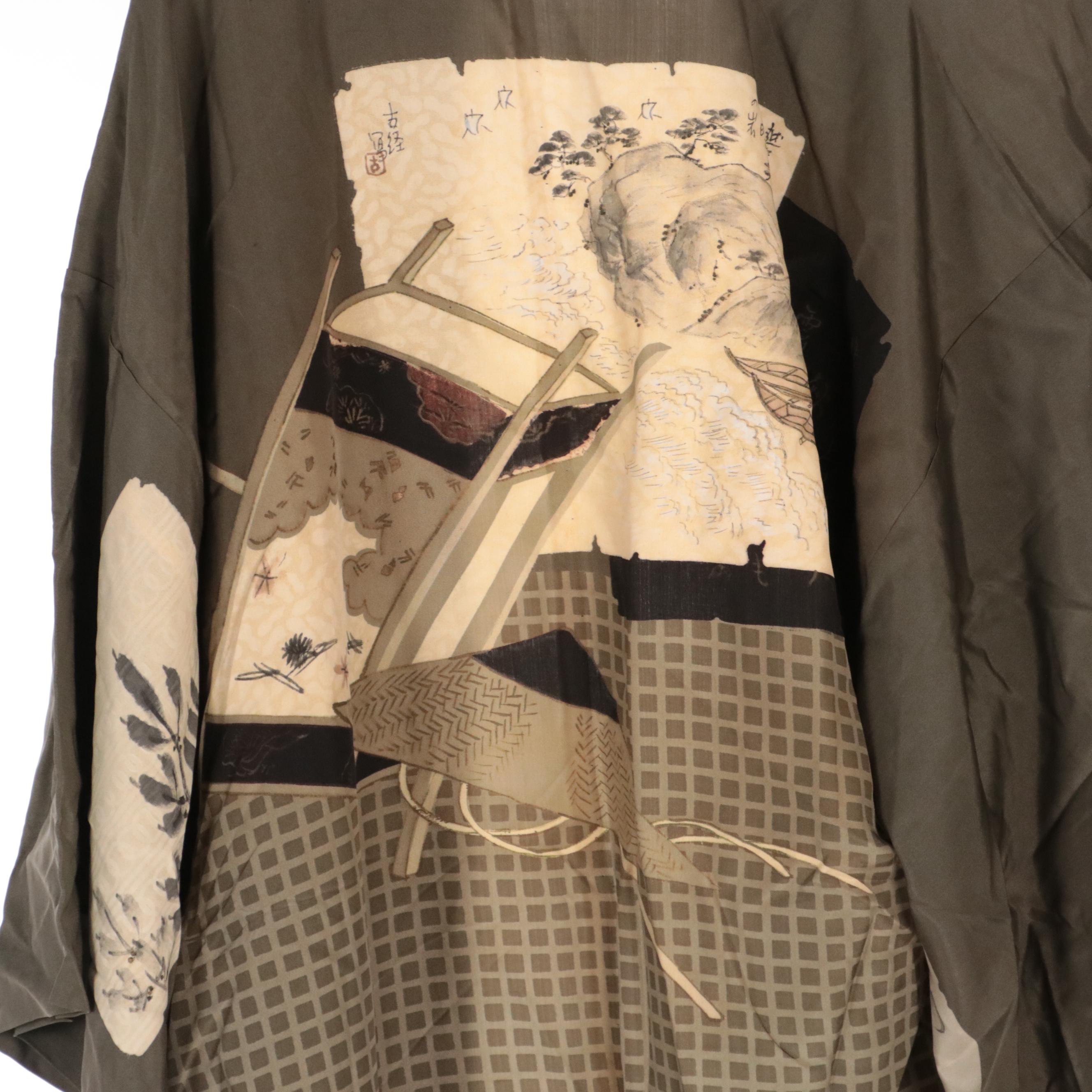 Men's Kosode Kimonos in Resist Dyed, Printed, and Solid Silk