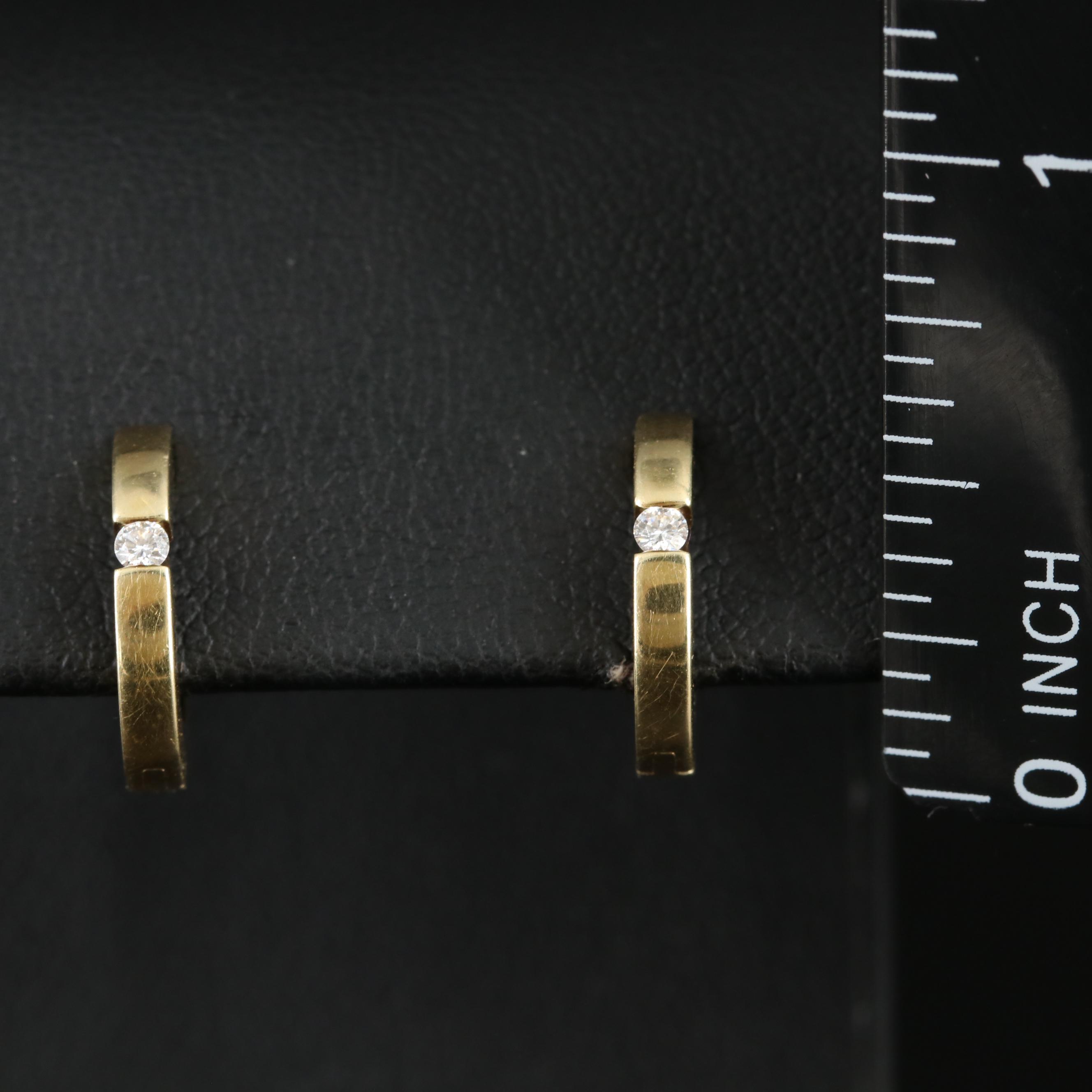 Breuning 14K 0.06 CTW Diamond Huggie Hoop Earrings