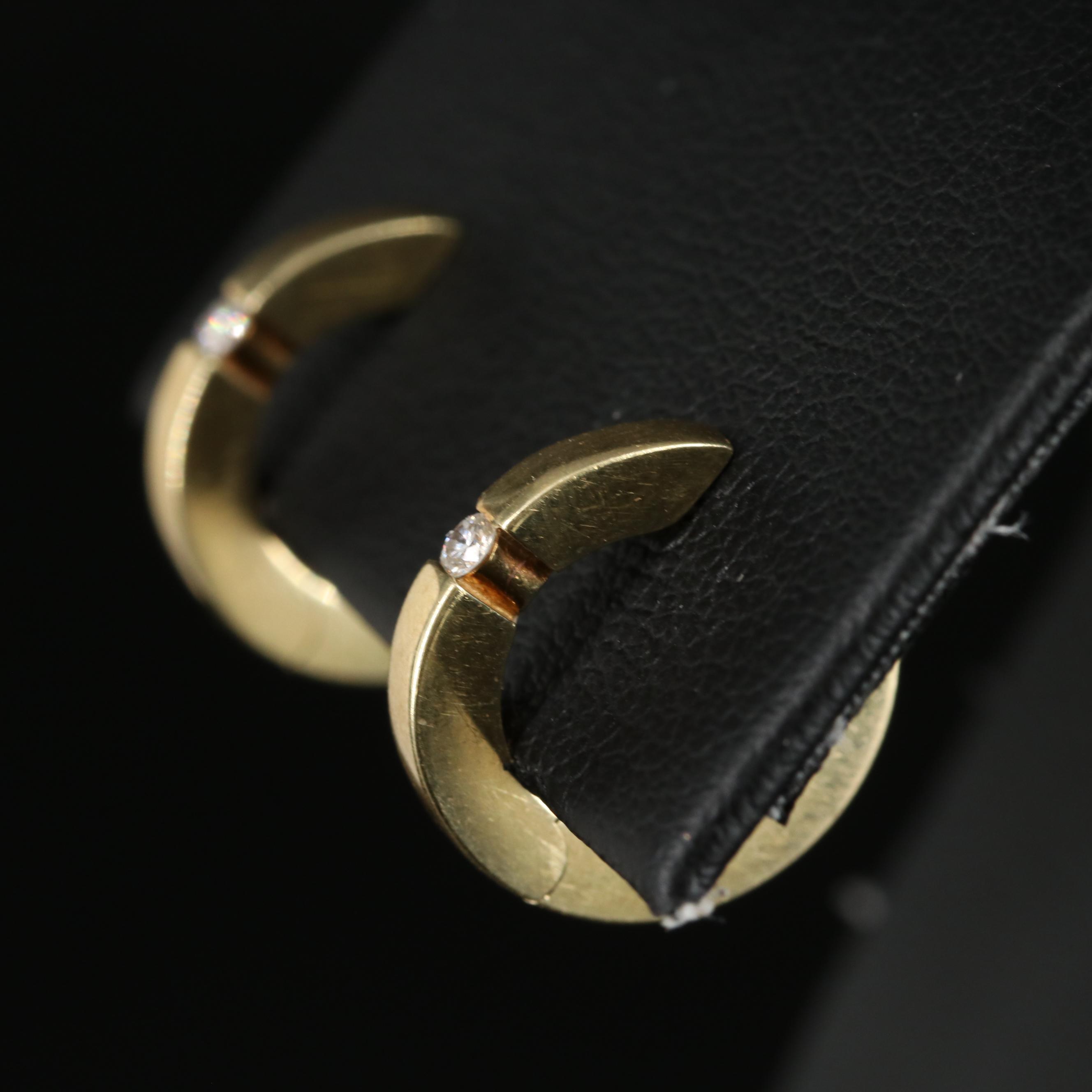 Breuning 14K 0.06 CTW Diamond Huggie Hoop Earrings