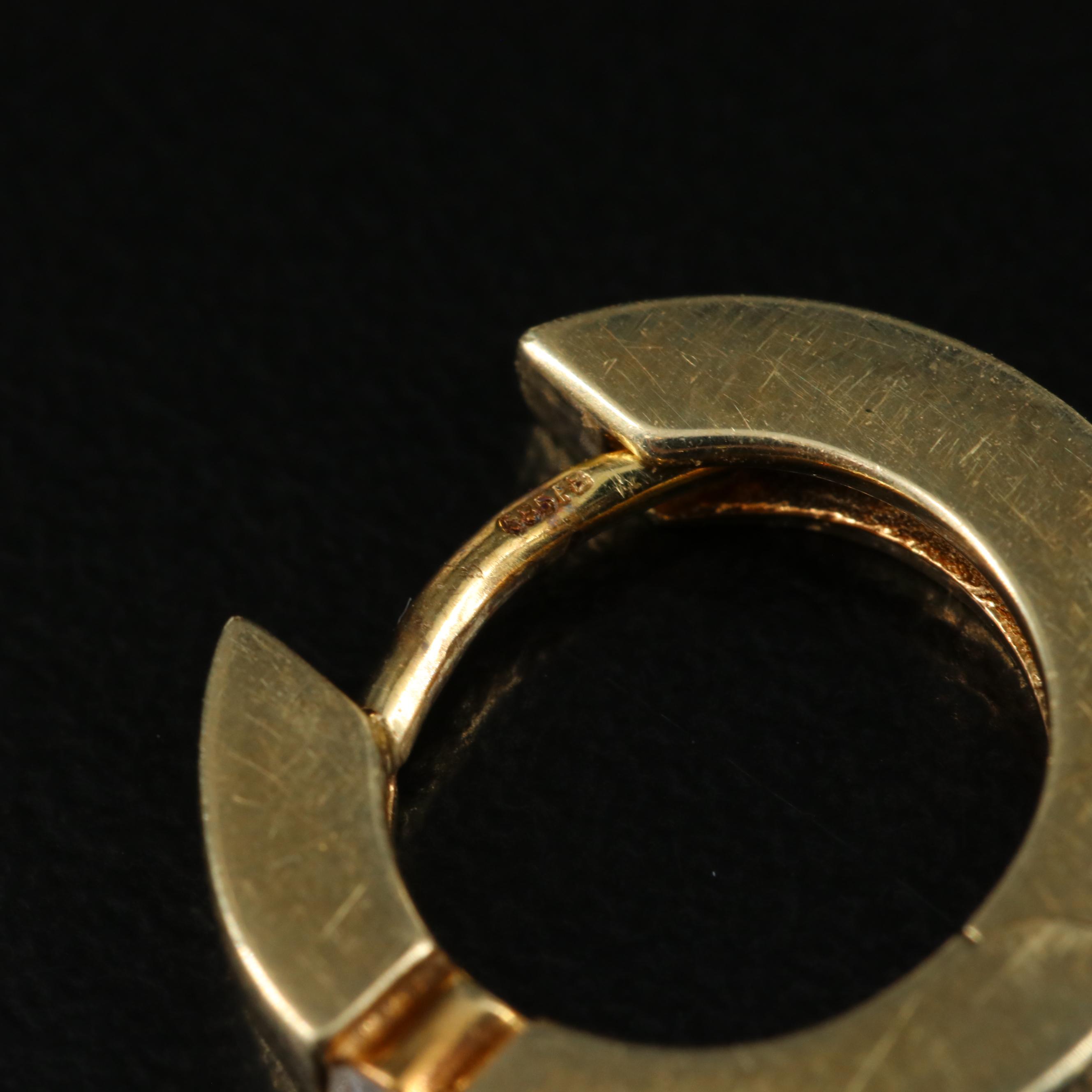 Breuning 14K 0.06 CTW Diamond Huggie Hoop Earrings