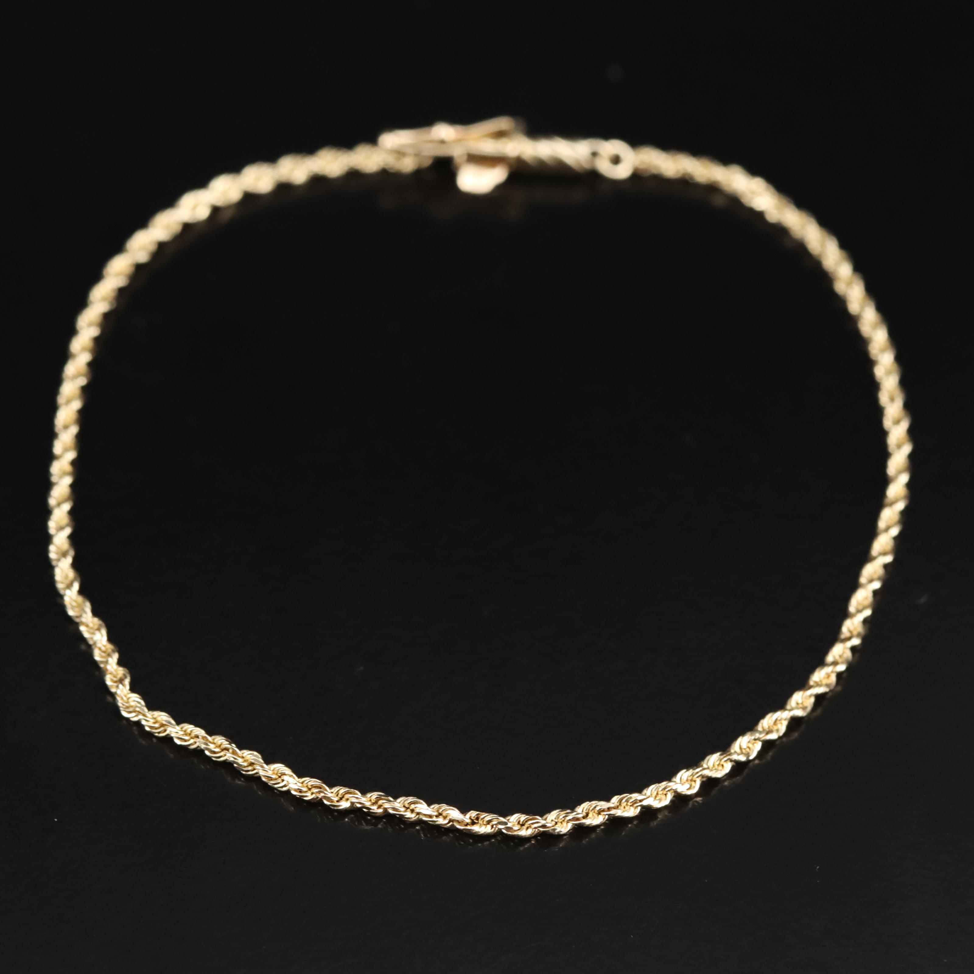 14K Rope Chain Bracelet