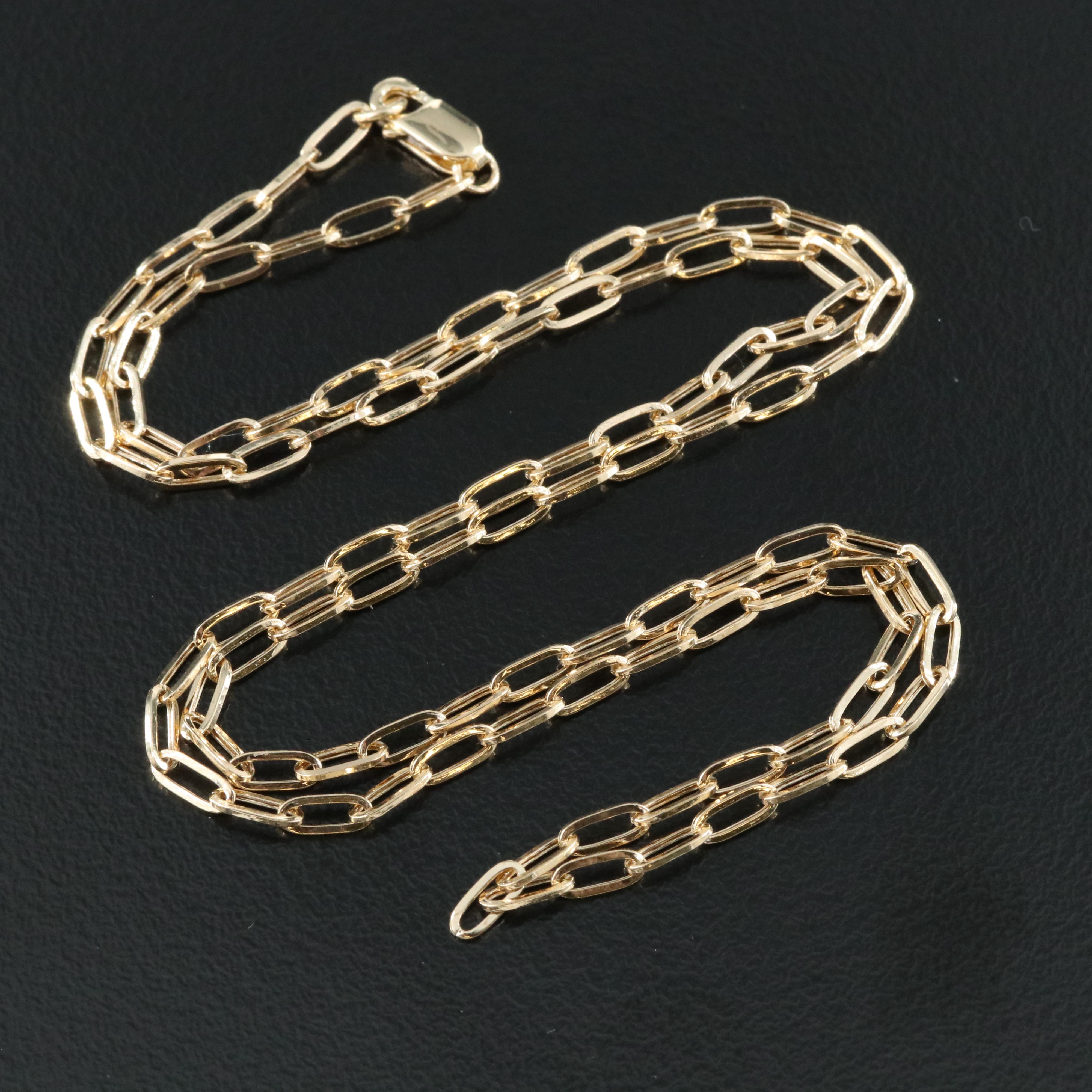 14K Paper Clip Link Necklace