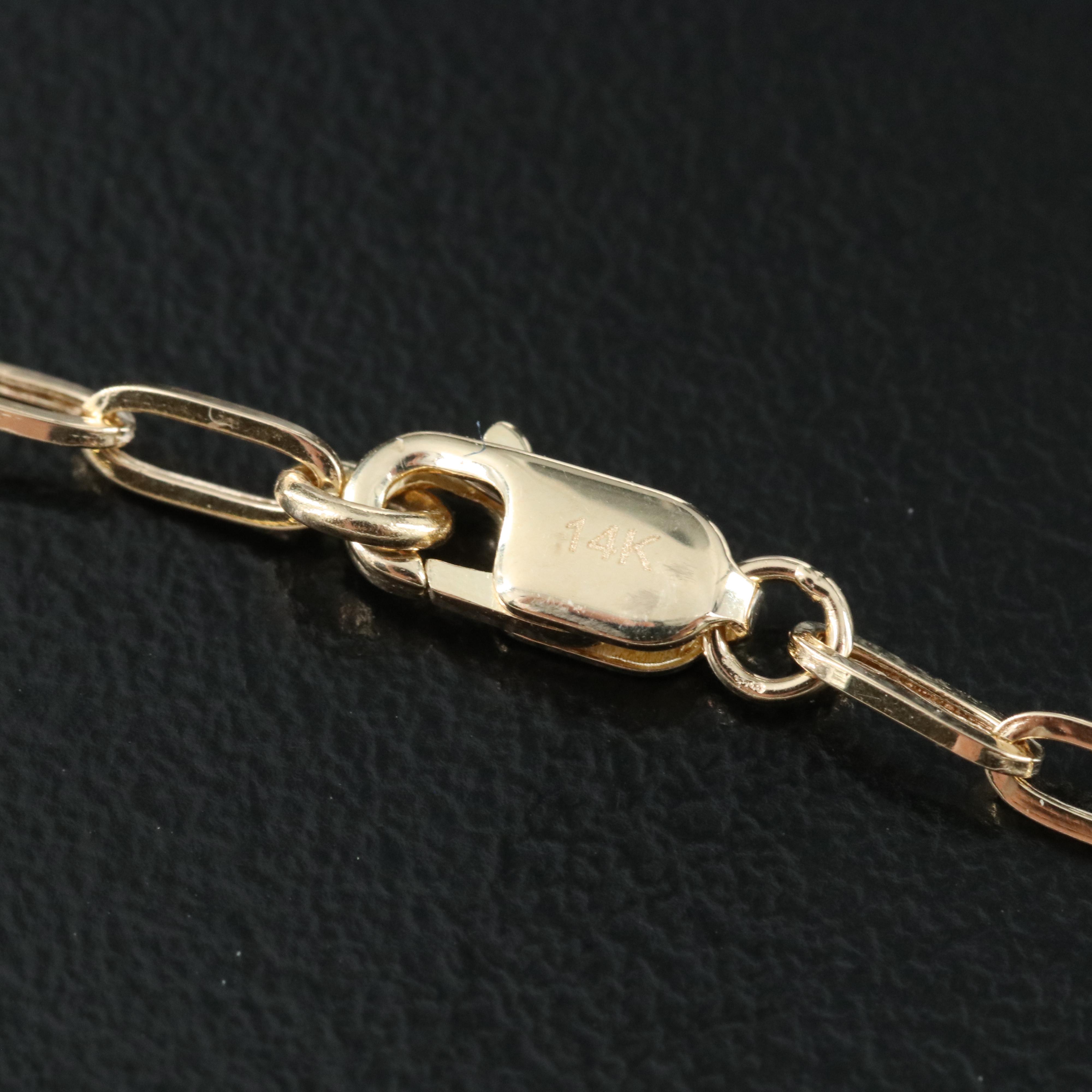 14K Paper Clip Link Necklace