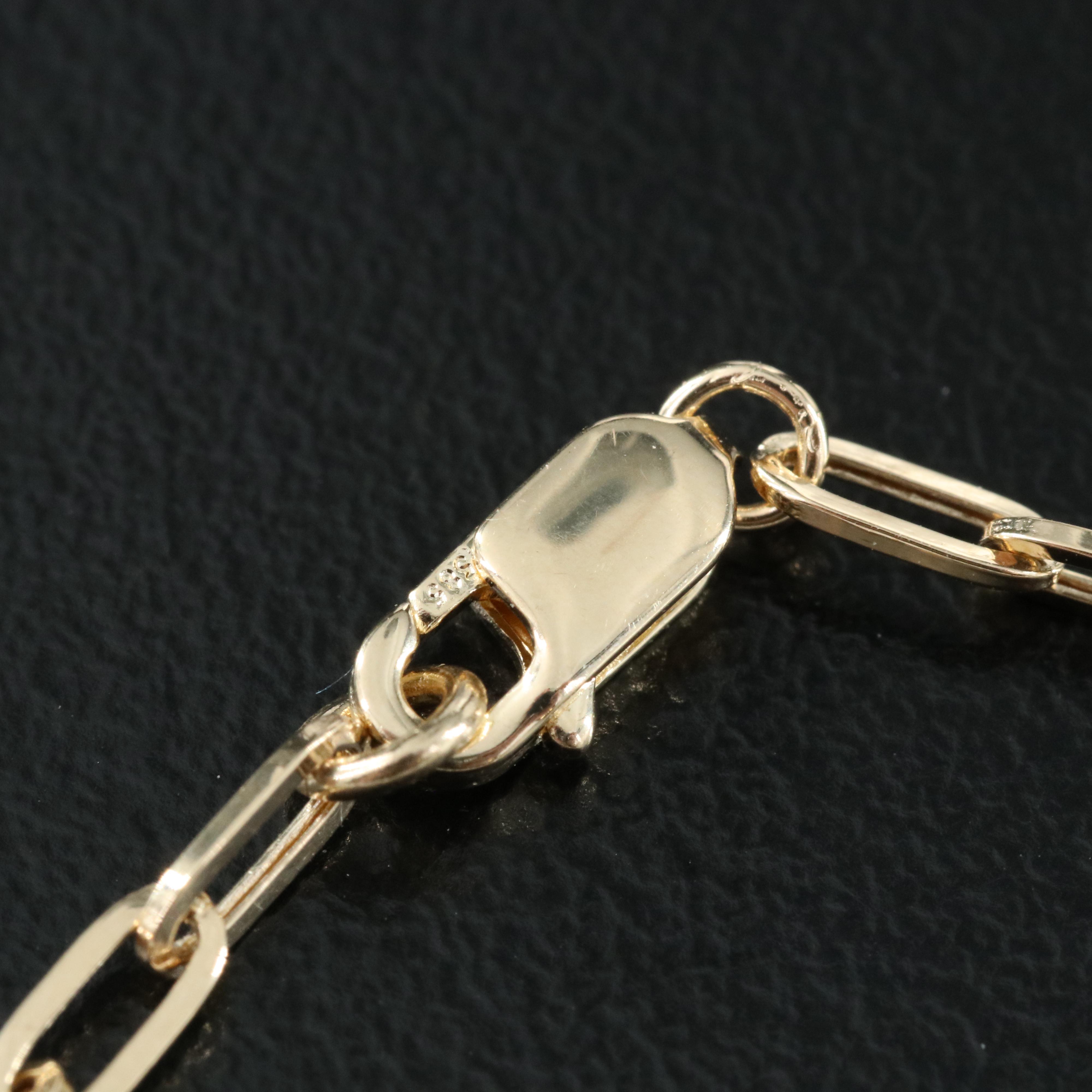 14K Paper Clip Link Necklace