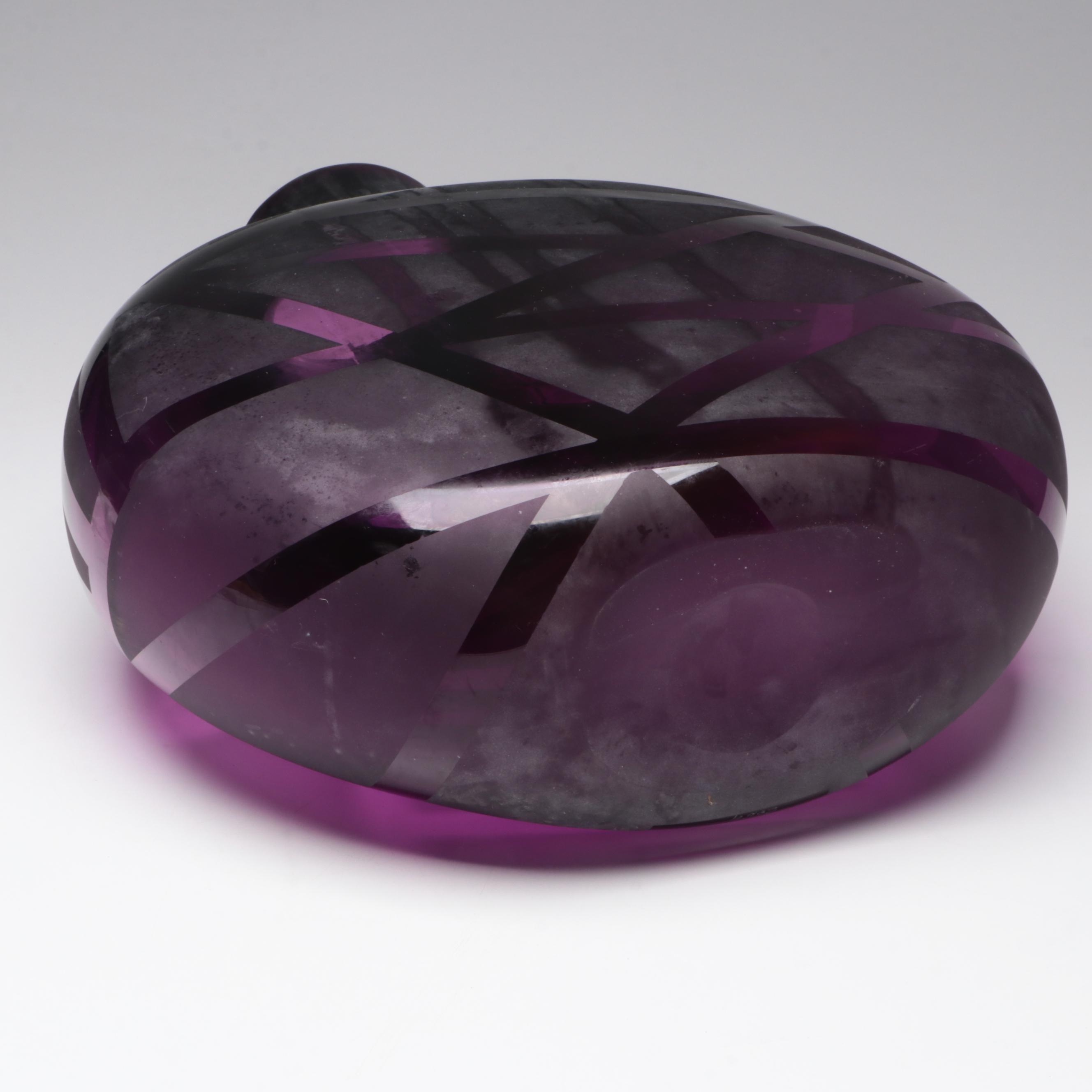 Signed and Dated Mariusz Rynkiewicz Blown Frosted Glass Vase