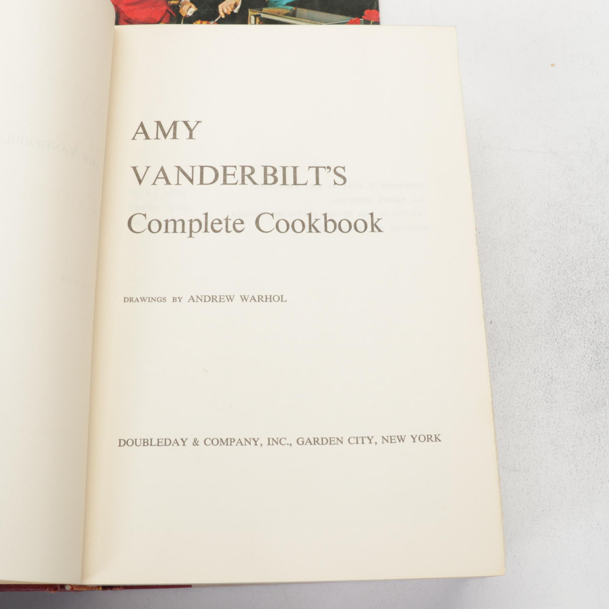 "Amy Vanderbilt's Complete Cookbook" with More Cookbooks and Menus