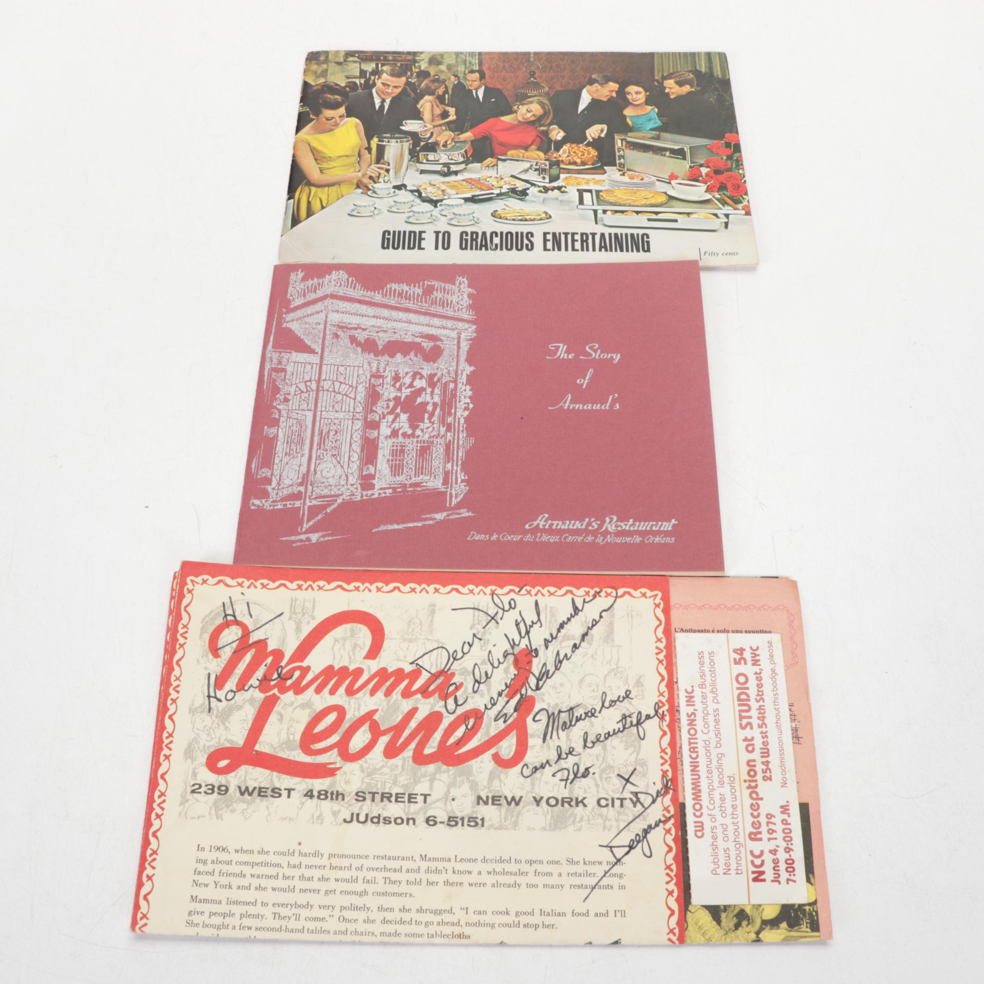 "Amy Vanderbilt's Complete Cookbook" with More Cookbooks and Menus