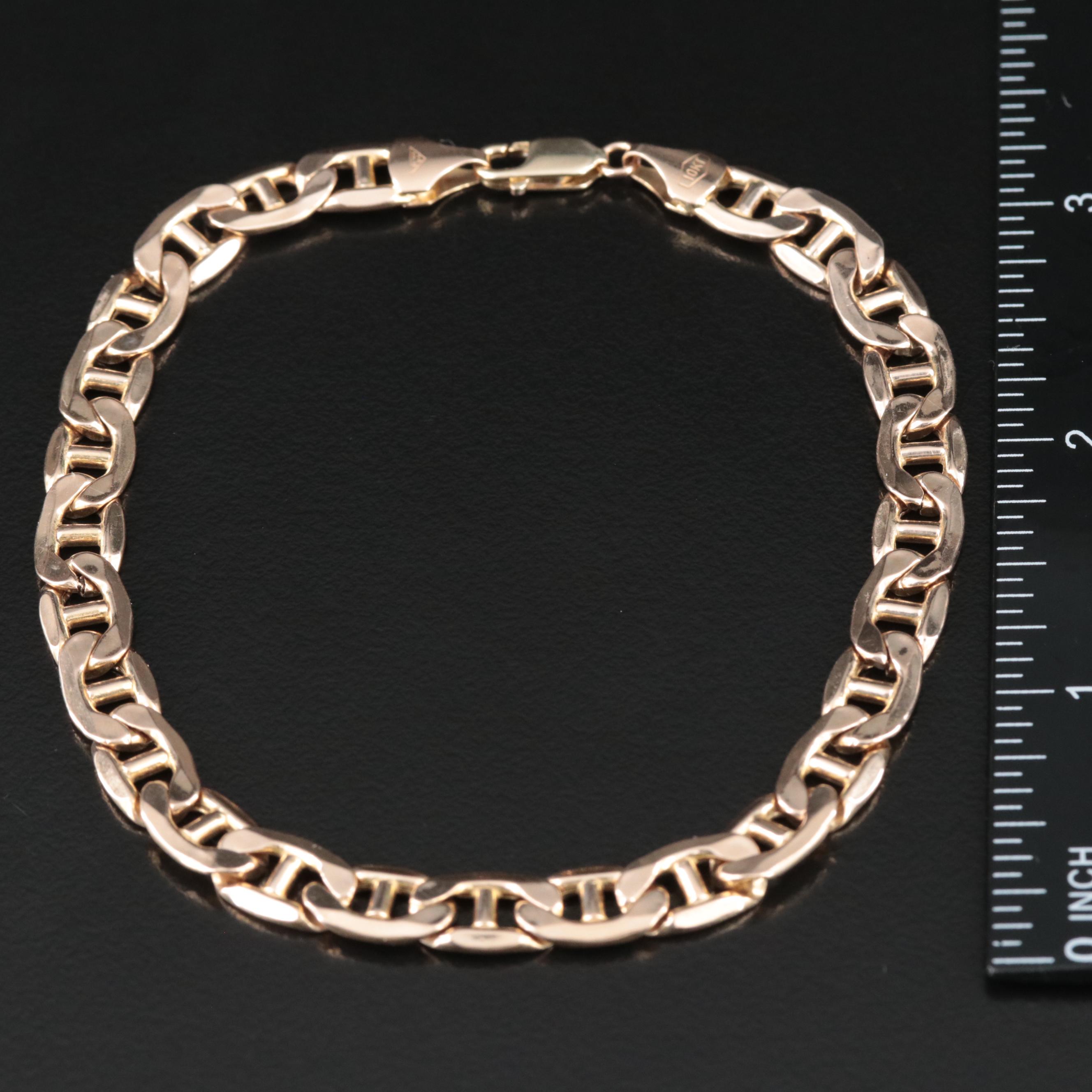 Italian 10K Mariner Chain Bracelet