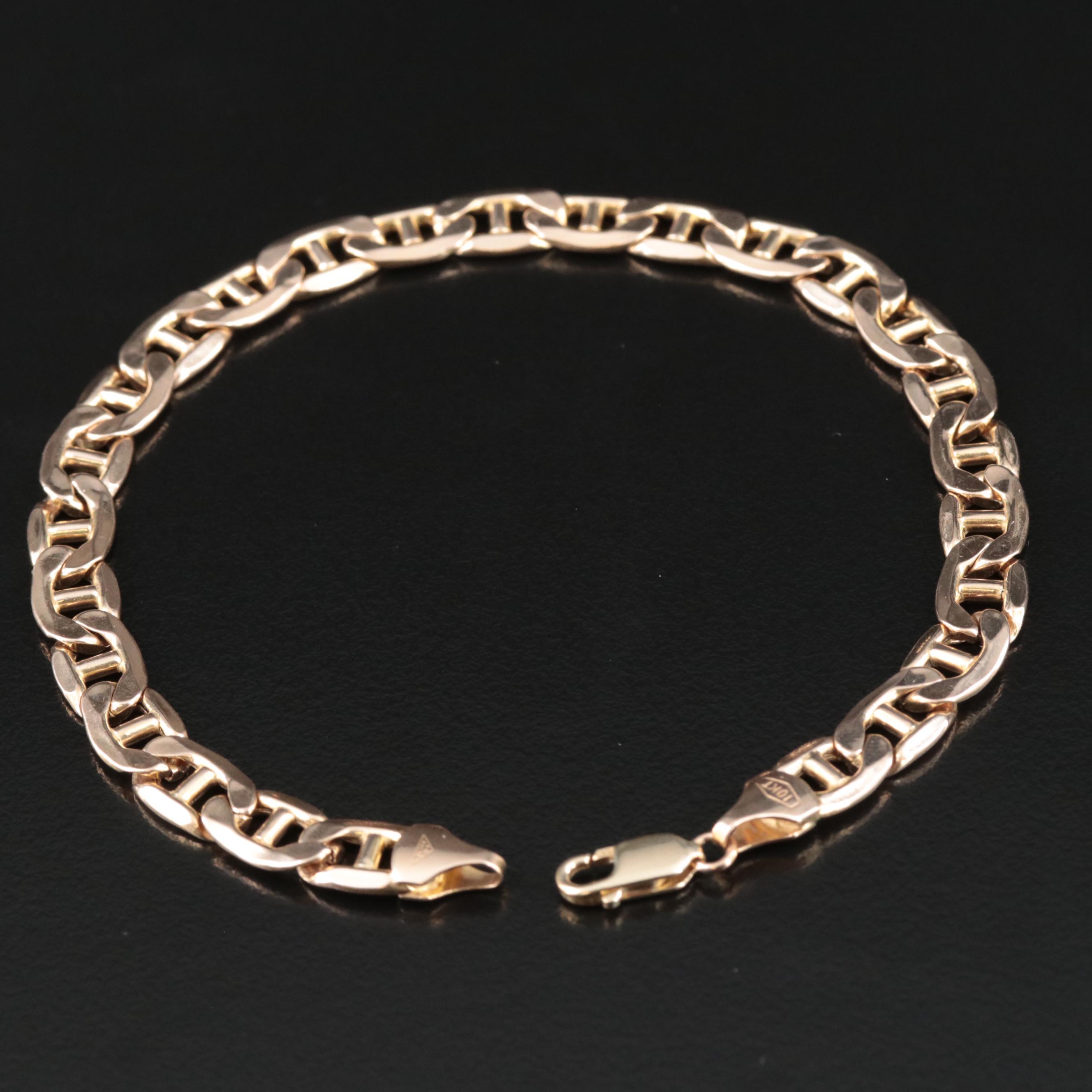 Italian 10K Mariner Chain Bracelet