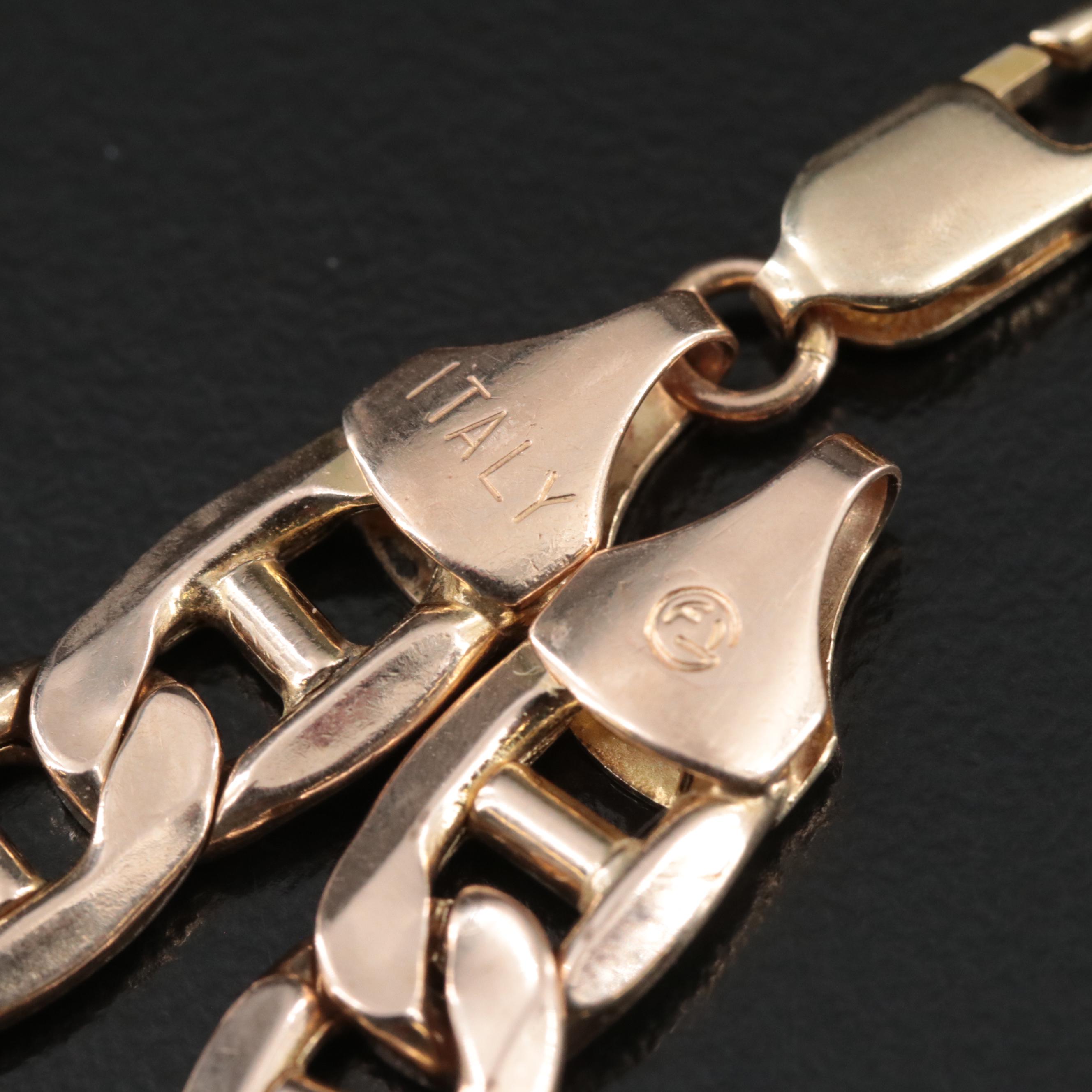 Italian 10K Mariner Chain Bracelet