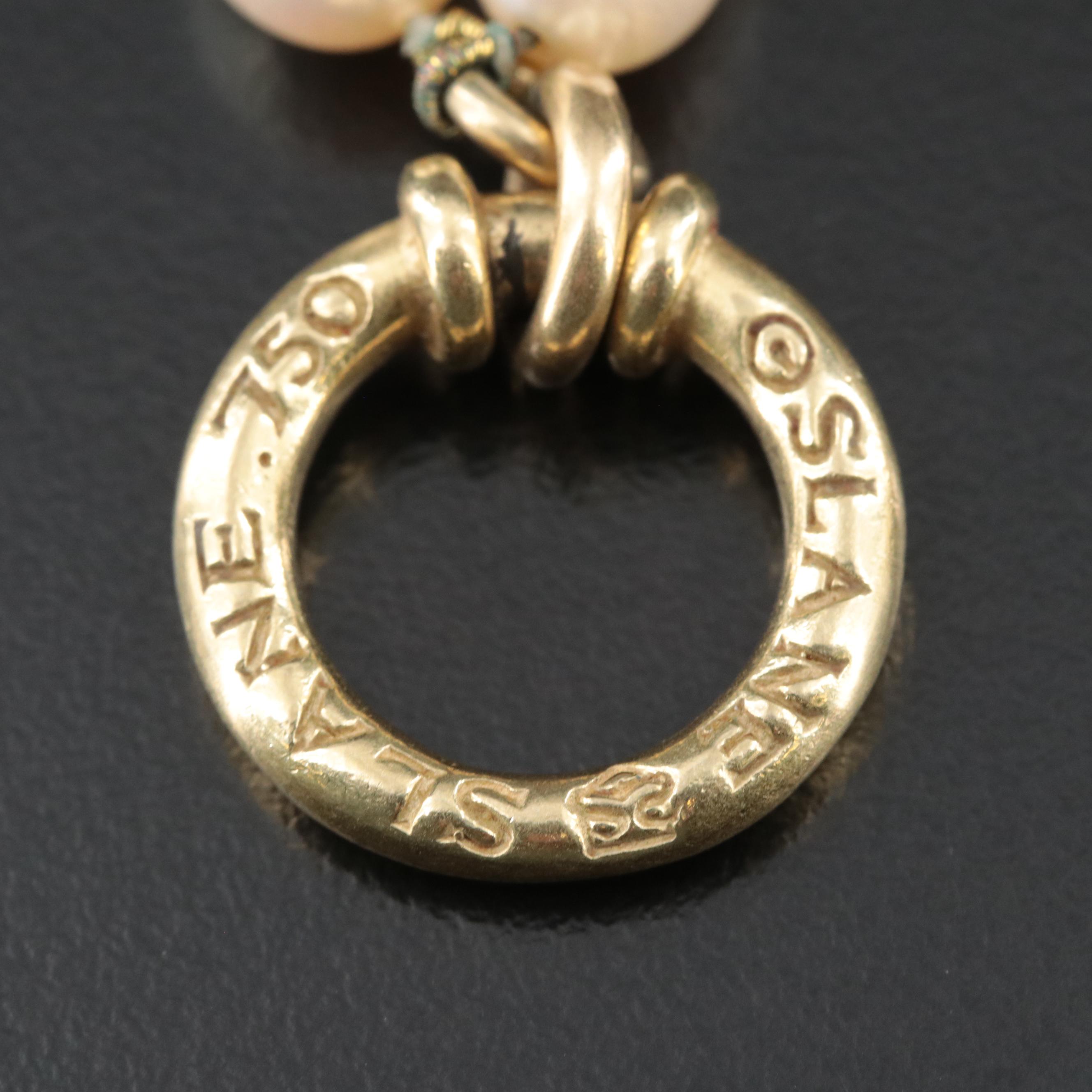 Slane and Slane 18K Pearl and Diamond Toggle Necklace