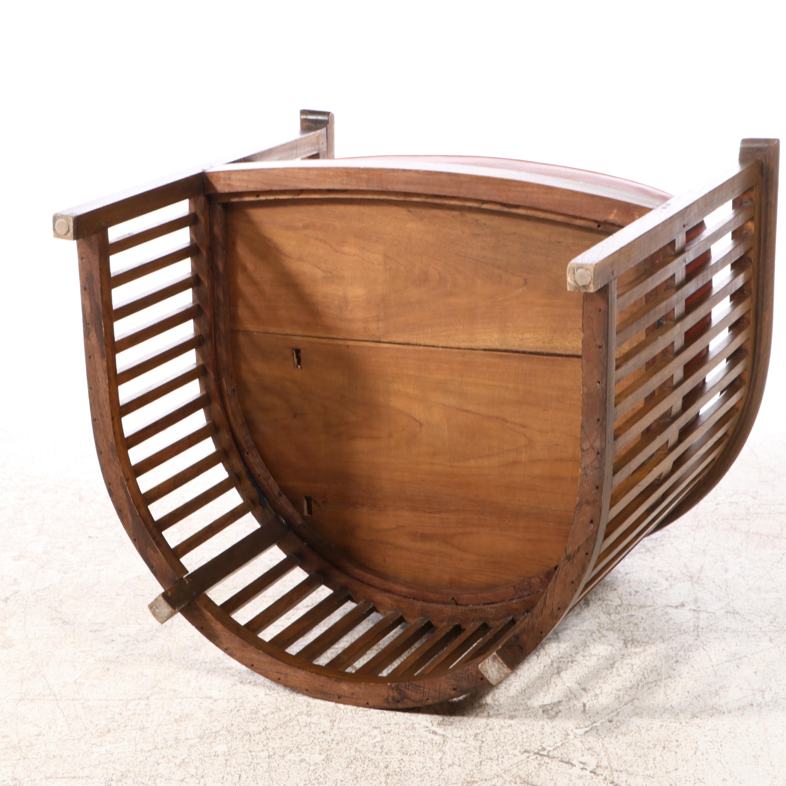 Bespoke Arts & Crafts Style Oak and Leather-Cushion Armchair