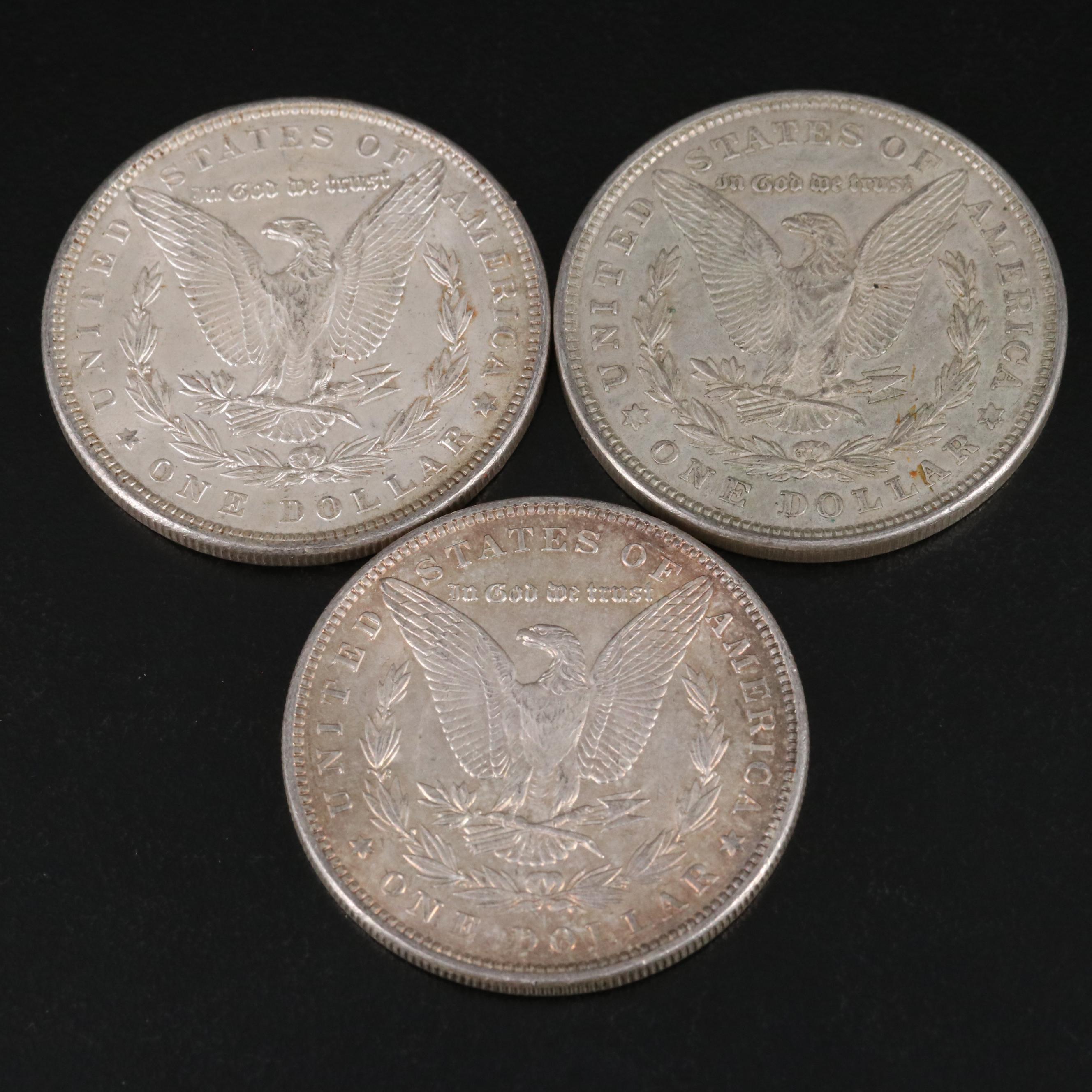 Nineteen Morgan and Peace Silver Dollars