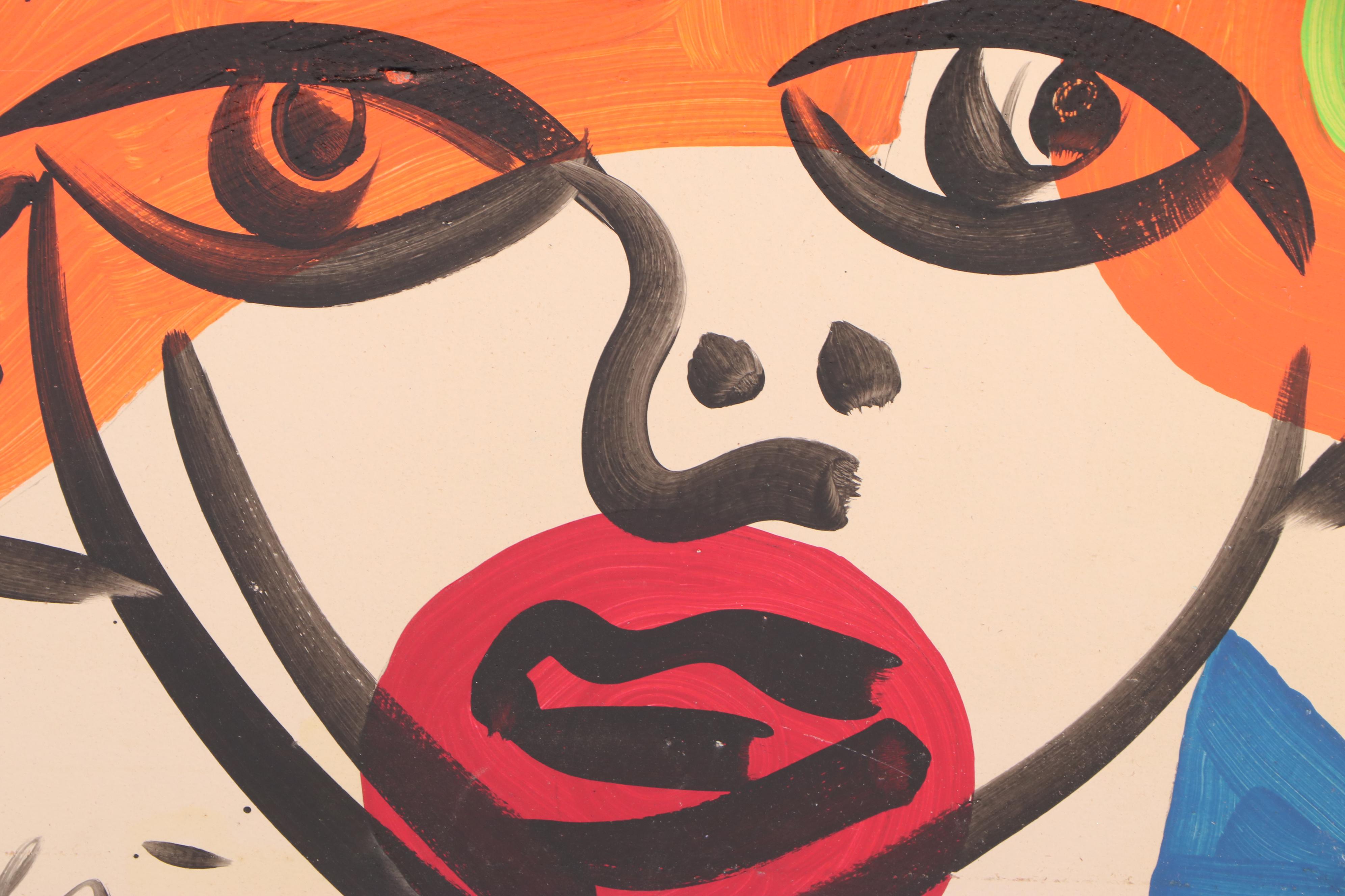 Peter Keil Monumental Abstract Portrait Acrylic Painting “Paris Nights”