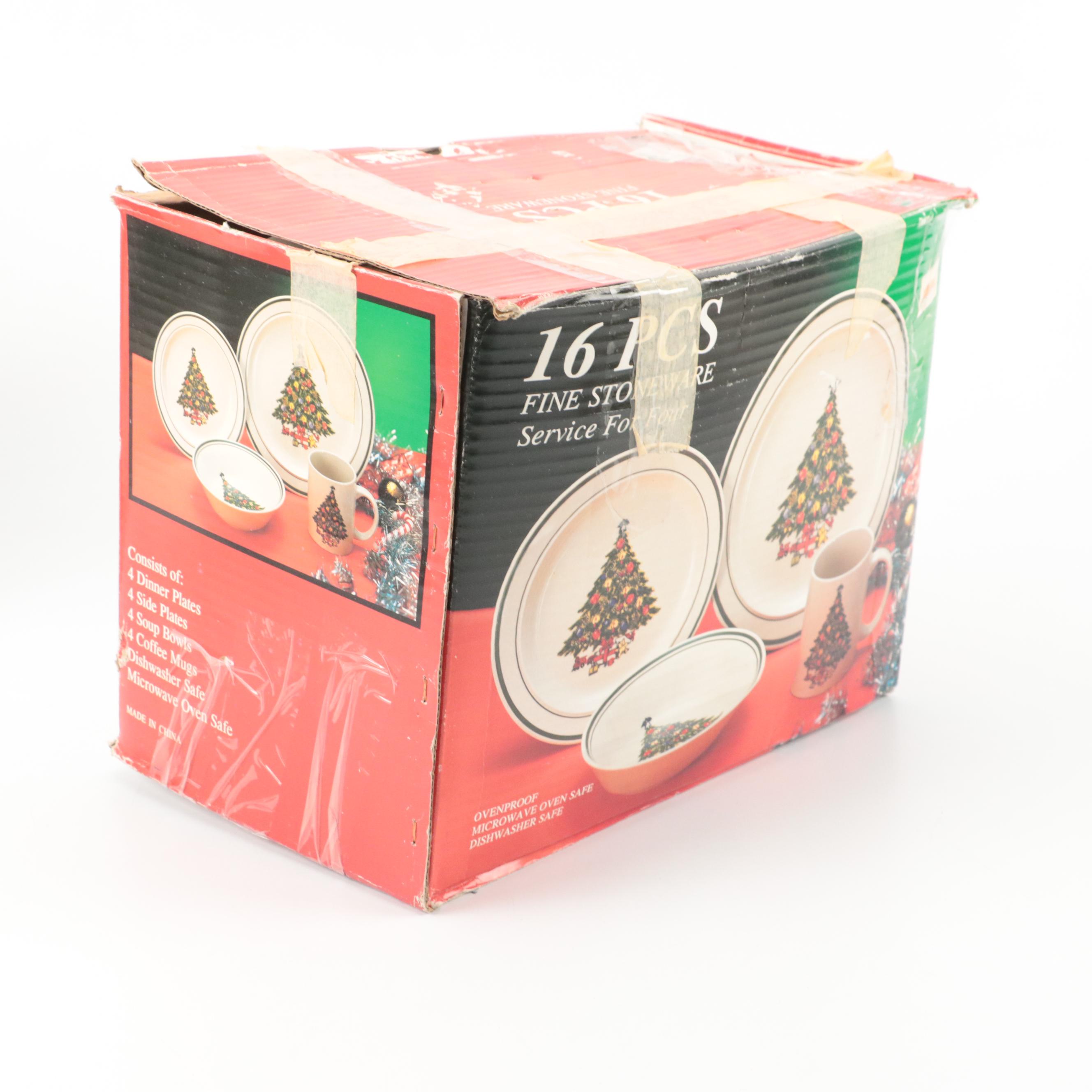 Merry Brite Creamers and Sugars with More Christmas Themed Dinnerware